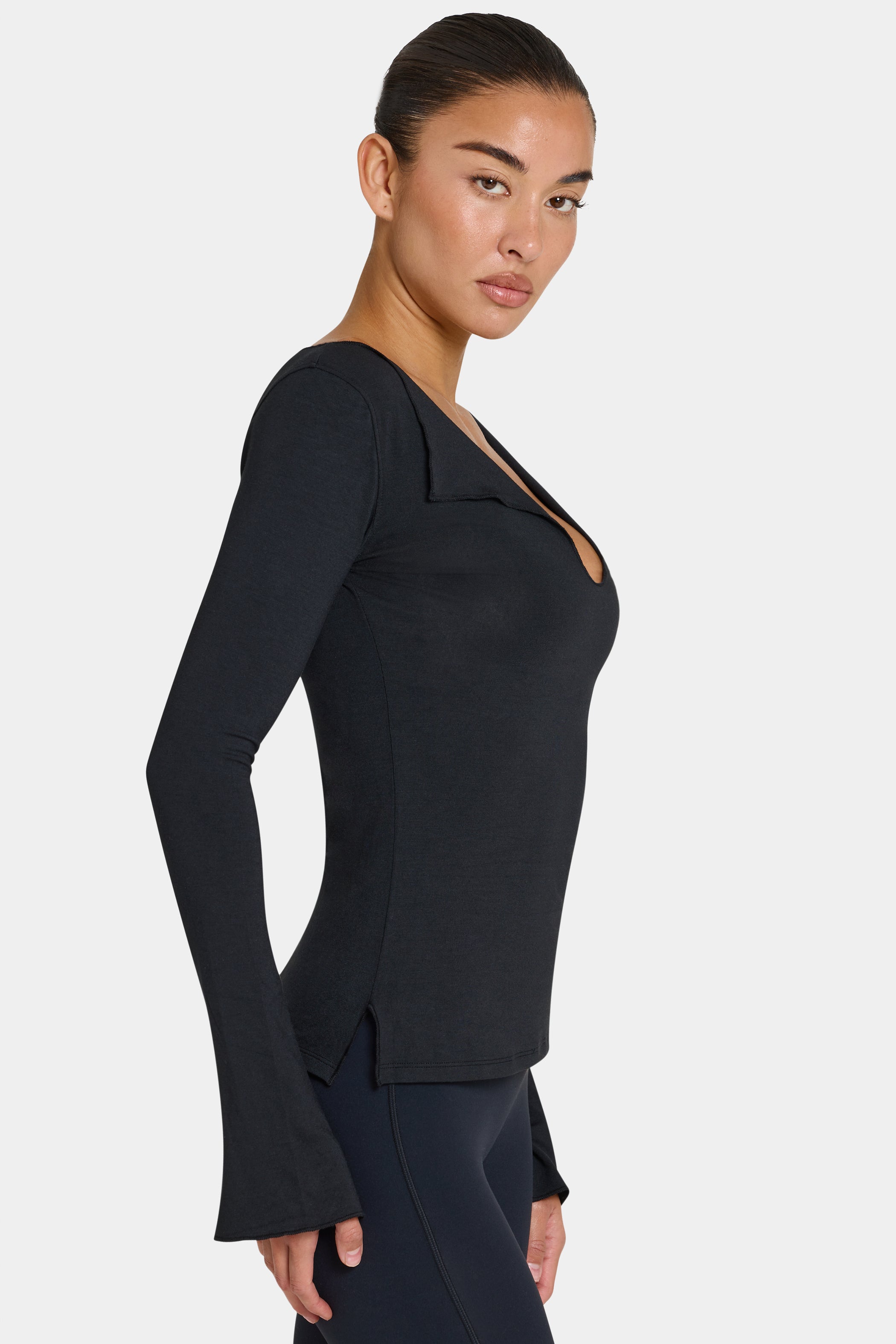 ButterCloud™ Long Sleeve Top in Black