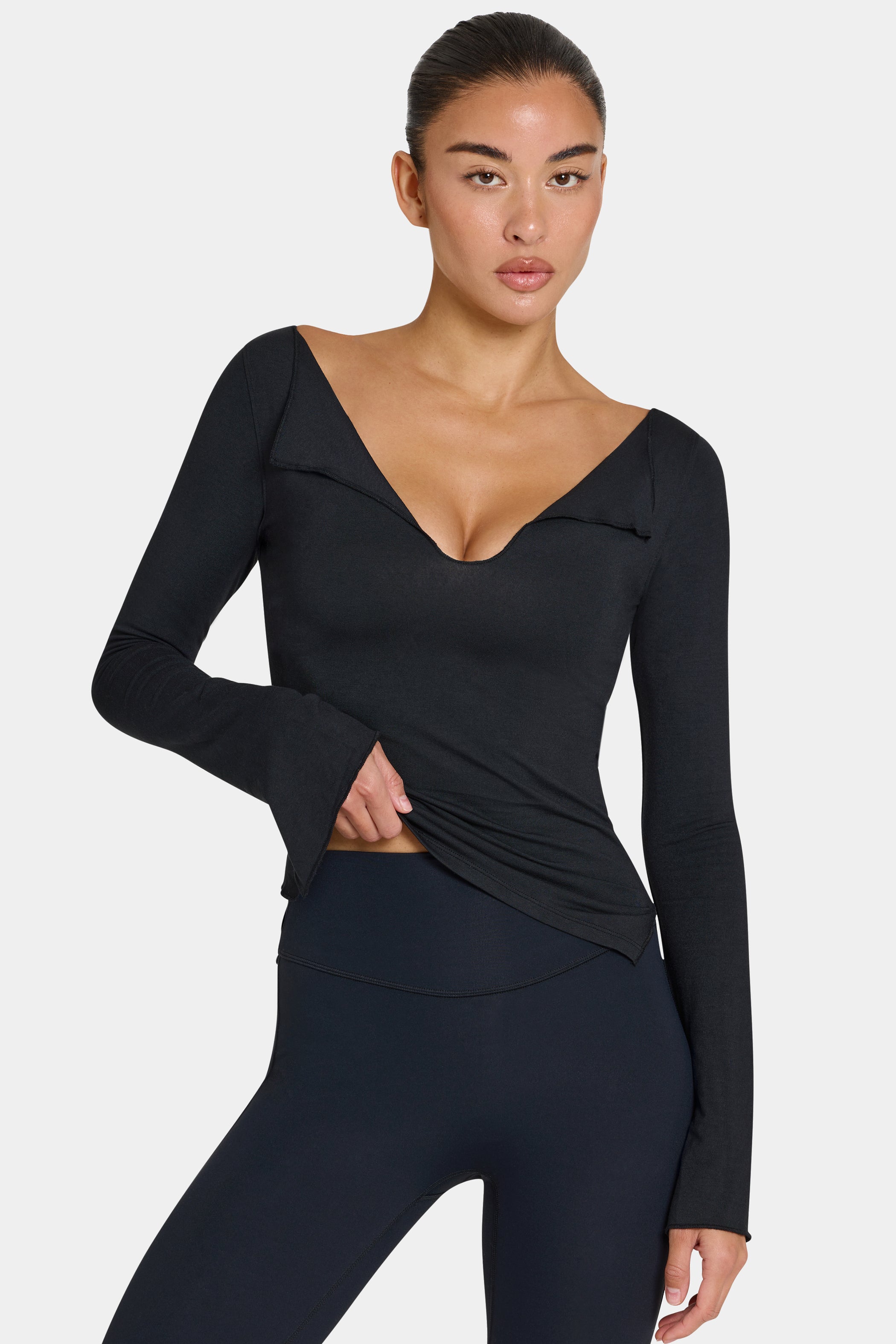 ButterCloud™ Long Sleeve Top in Black