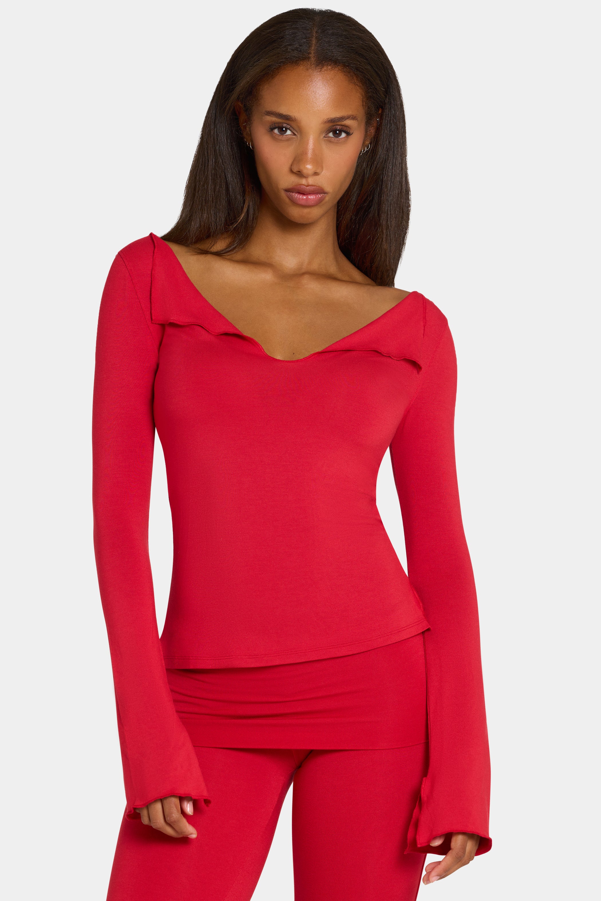 ButterCloud™ Long Sleeve Top in Chilli
