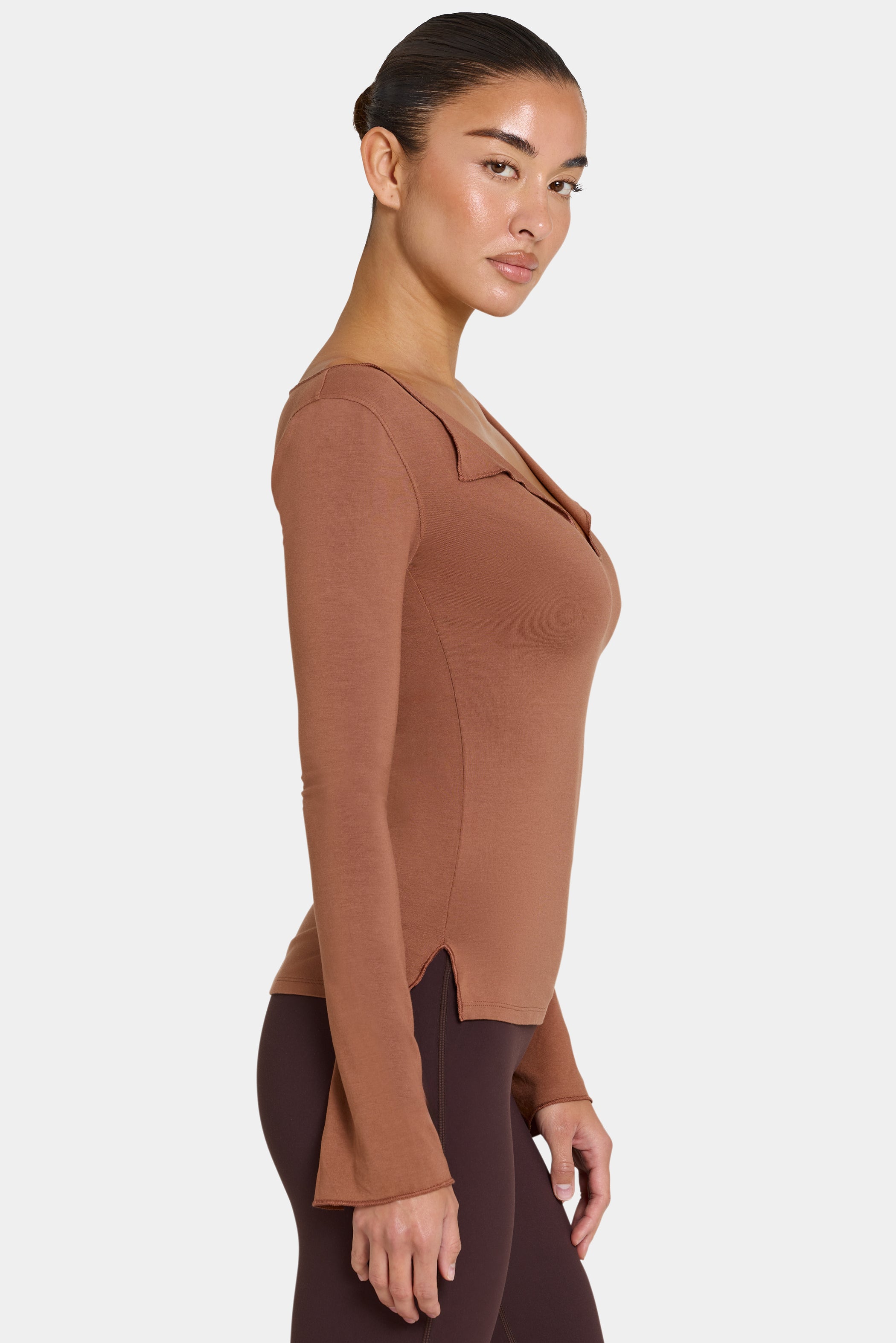 ButterCloud™ Long Sleeve Top in Cocoa