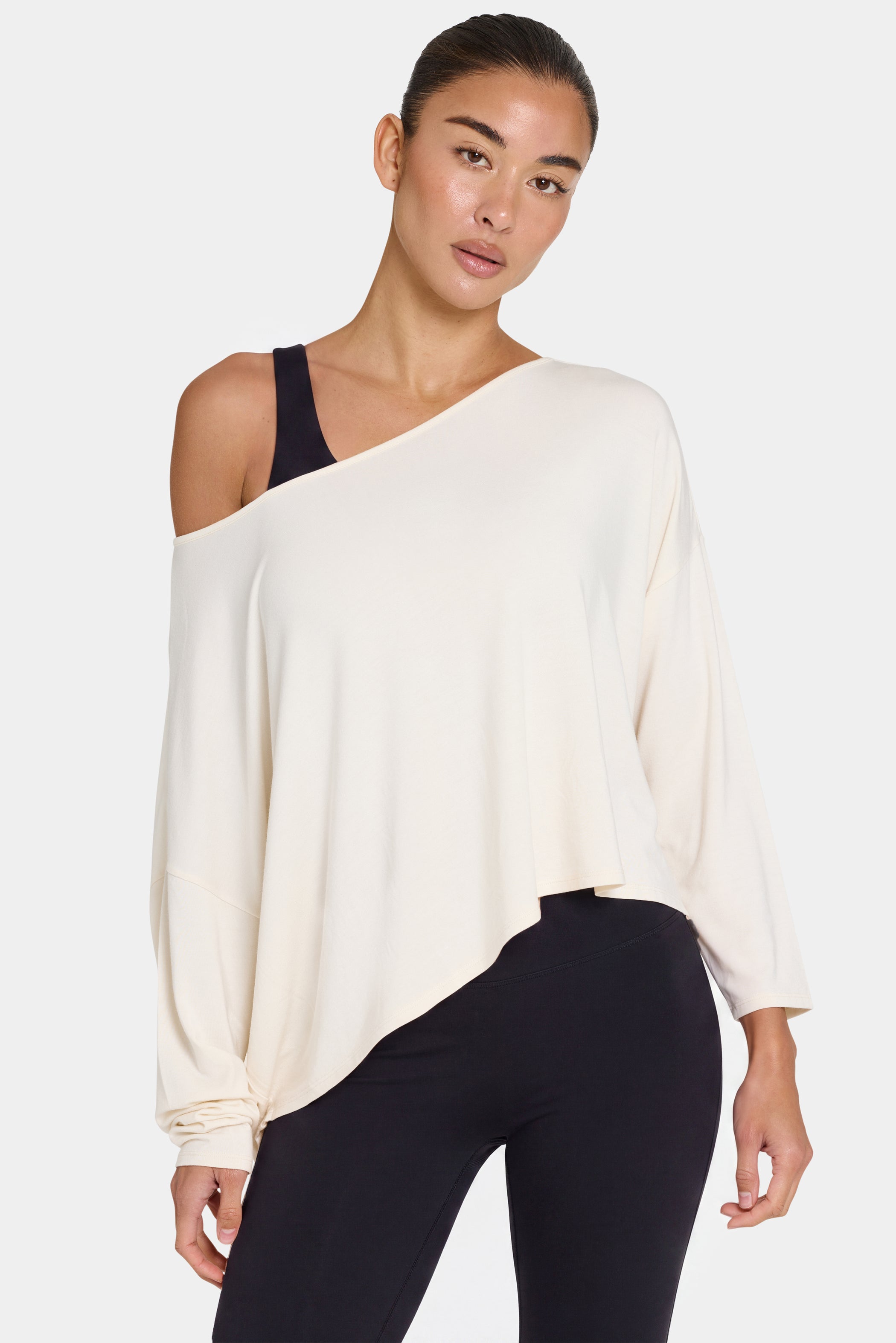 ButterCloud™ Slouchy Off-Shoulder Top in Coconut