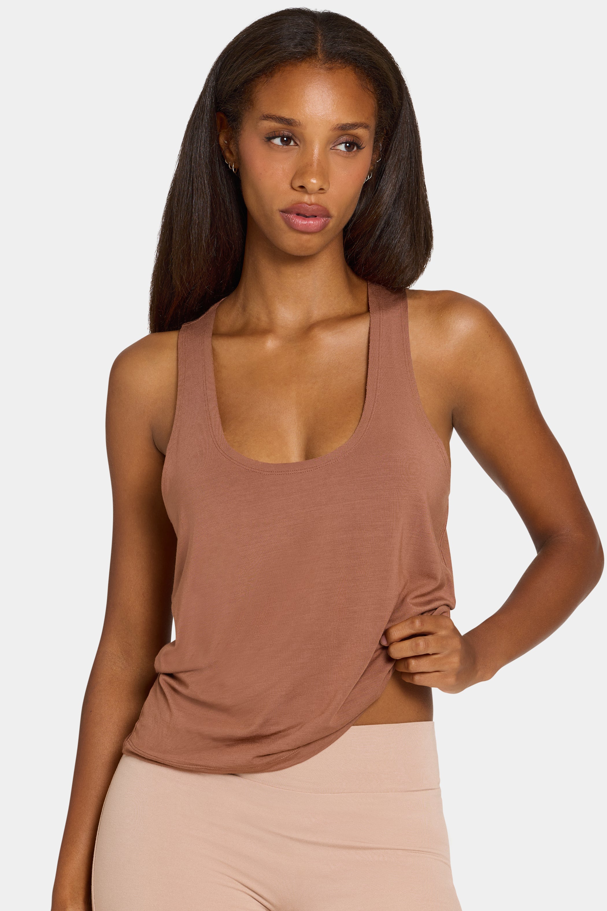 ButterCloud™ Slouchy Tank Top in Cocoa