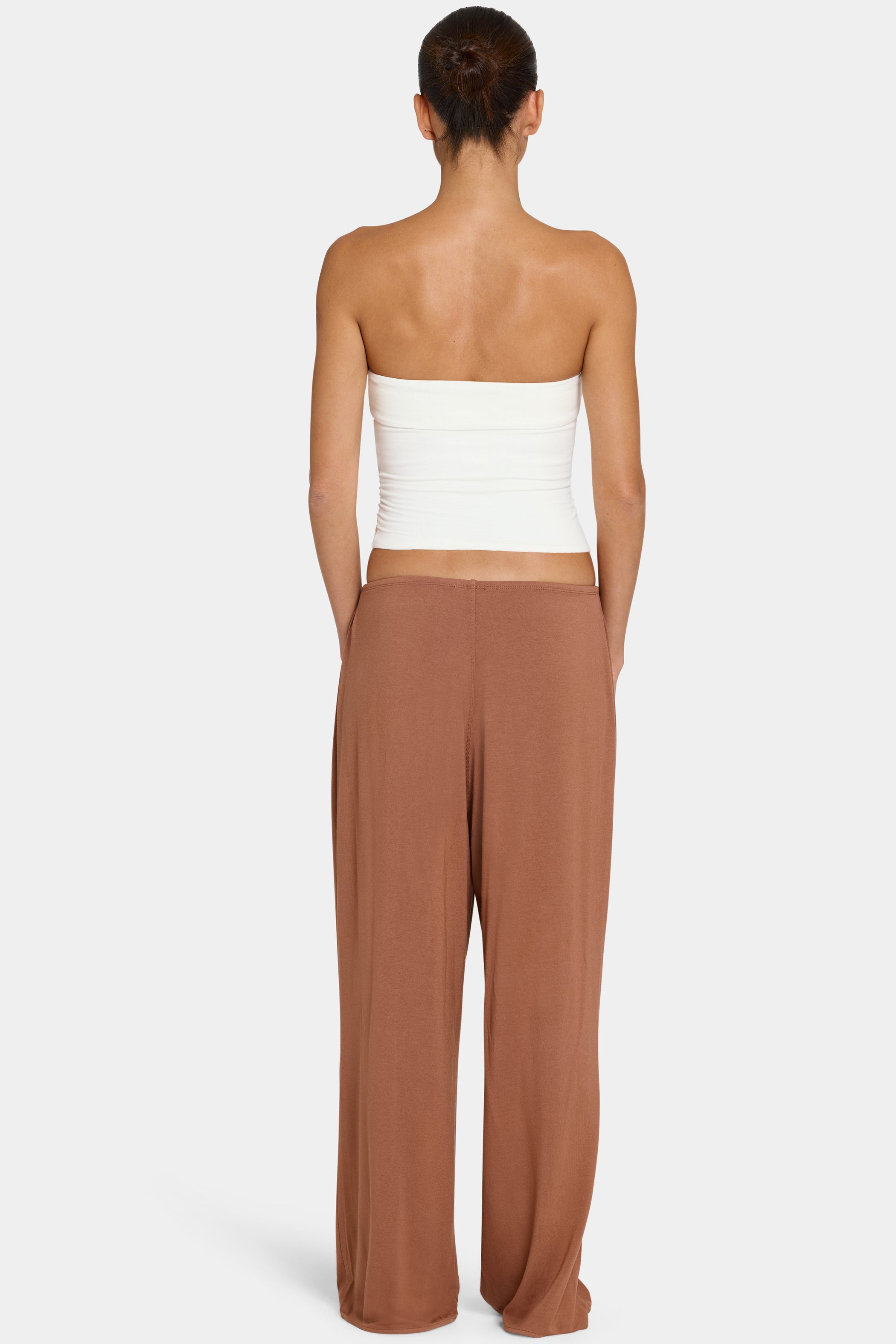 ButterCloud™ Tie-Waist Wide-Leg Trousers in Cocoa