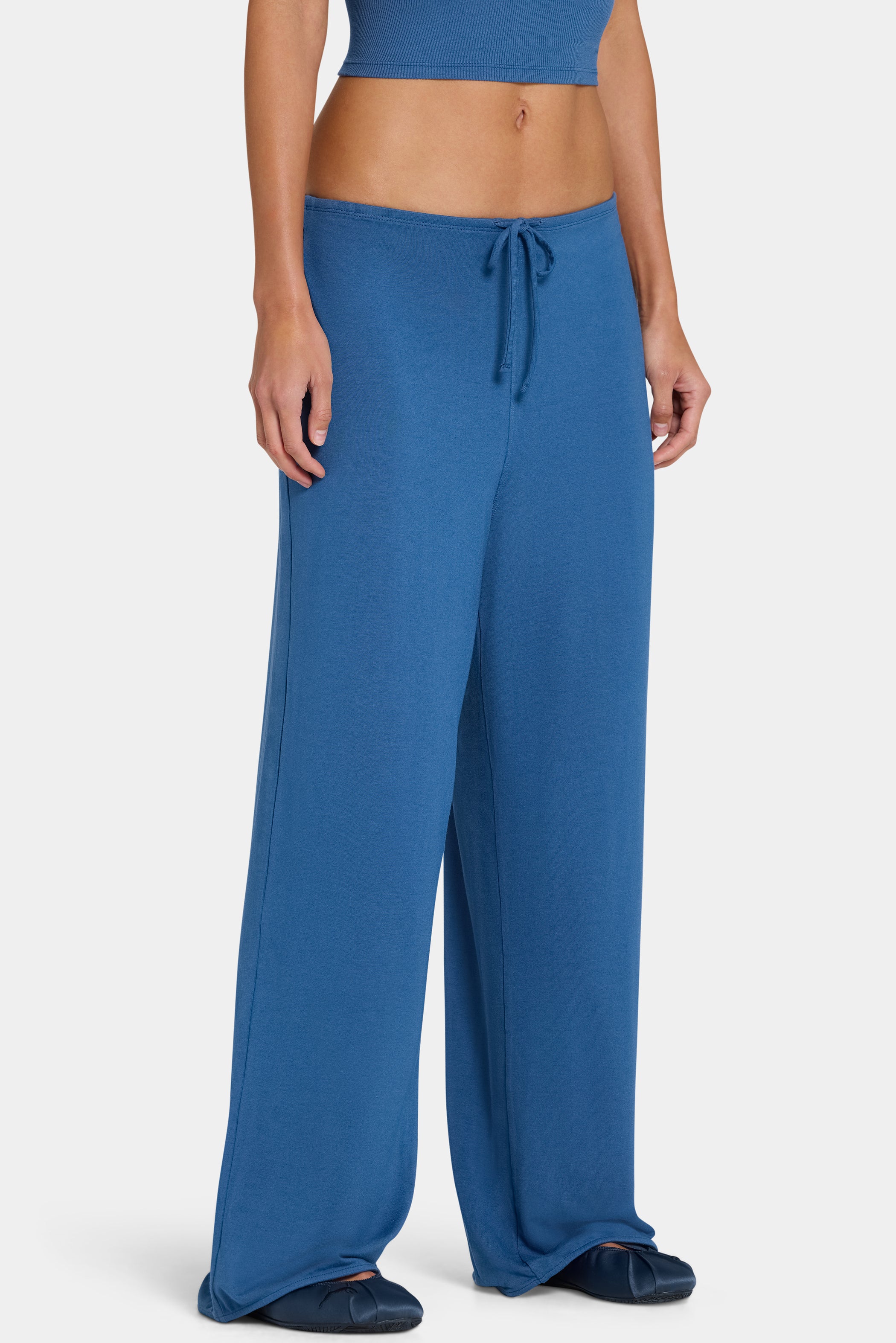 ButterCloud™ Tie-Waist Wide-Leg Trousers in Marine