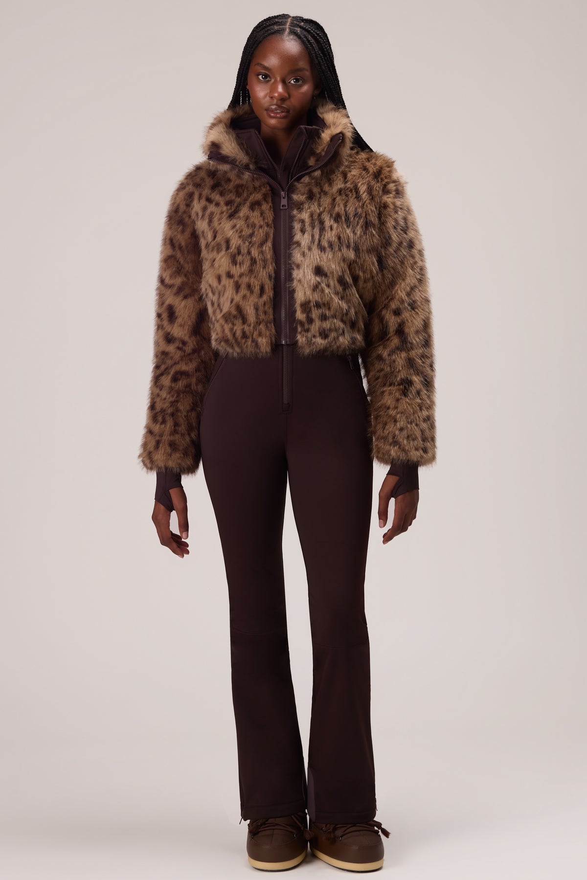 Faux Fur Ski Suit in Hot Cocoa - 1