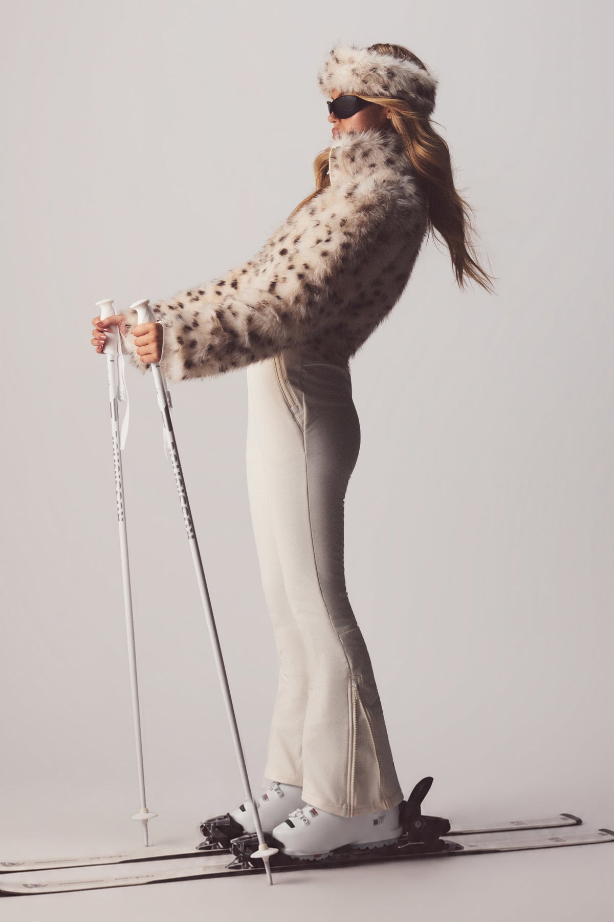 Faux Fur Ski Suit in Snow Leopard - 1