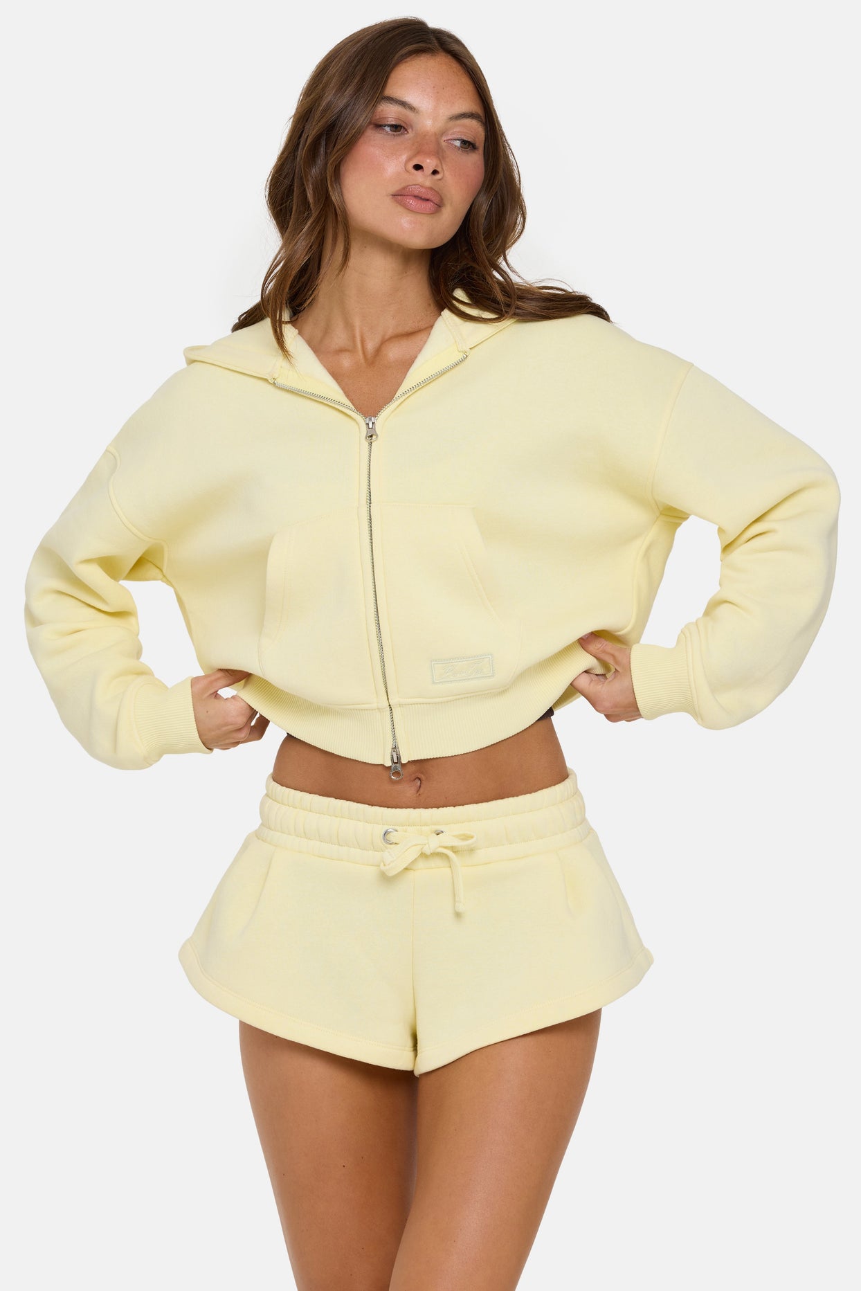 Mid-Rise Mini Shorts in Buttercream - 5