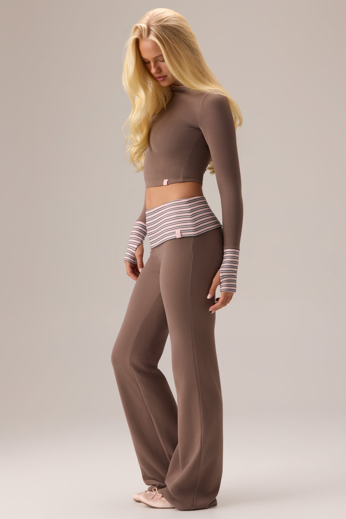 Plush Jersey Long-Sleeve Top in Chestnut - 2
