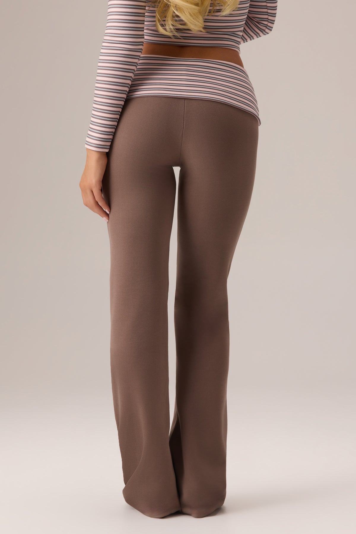 Plush Jersey Wide-Leg Trousers in Chestnut