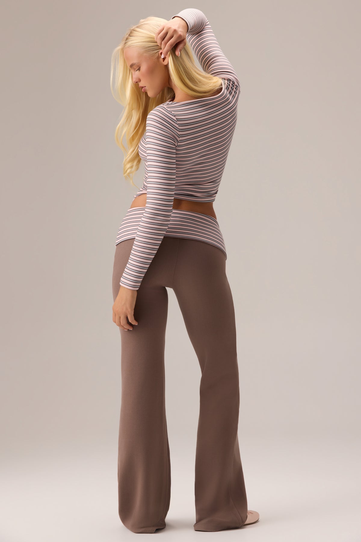 Plush Jersey Wide-Leg Trousers in Chestnut - 2