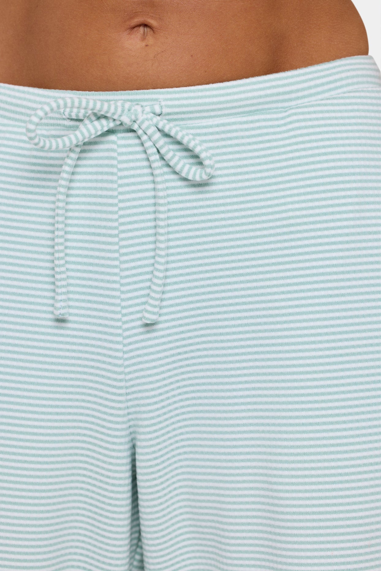 Ribbed Jersey Low-Rise Trousers in Mint Stripe - 5
