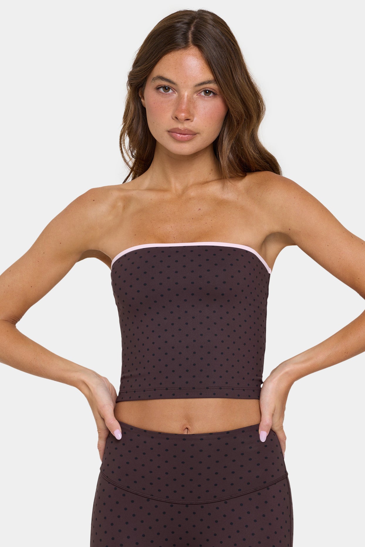 Soft Active Bandeau Top in Choc Chip - 6