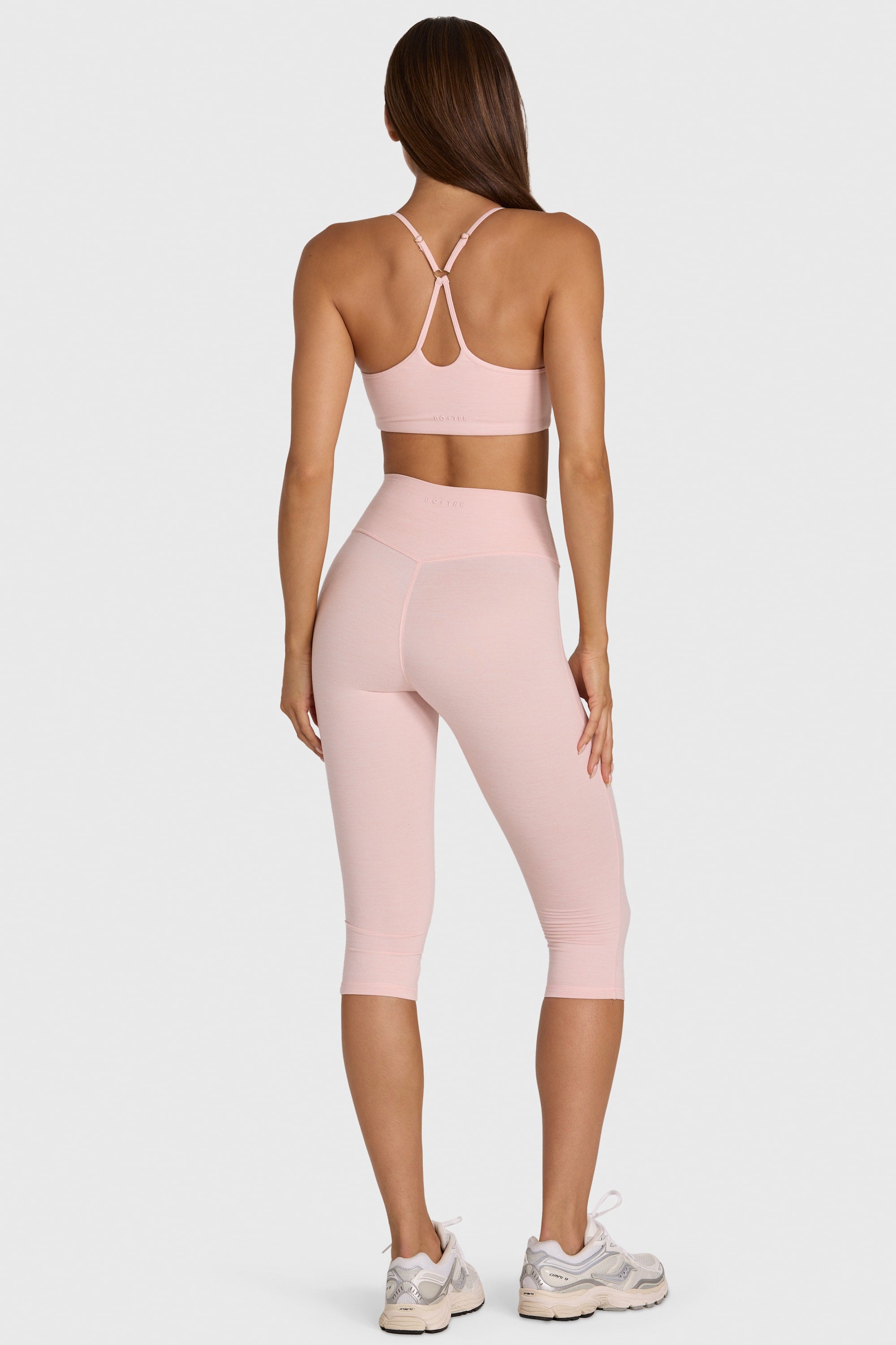 Soft Active Capri Leggings in Blush Marl - 2