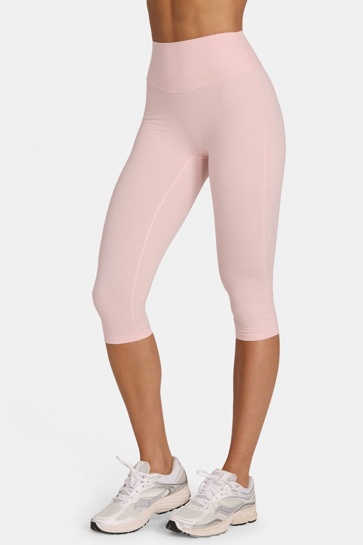 Soft Active Capri Leggings in Blush Marl - 4