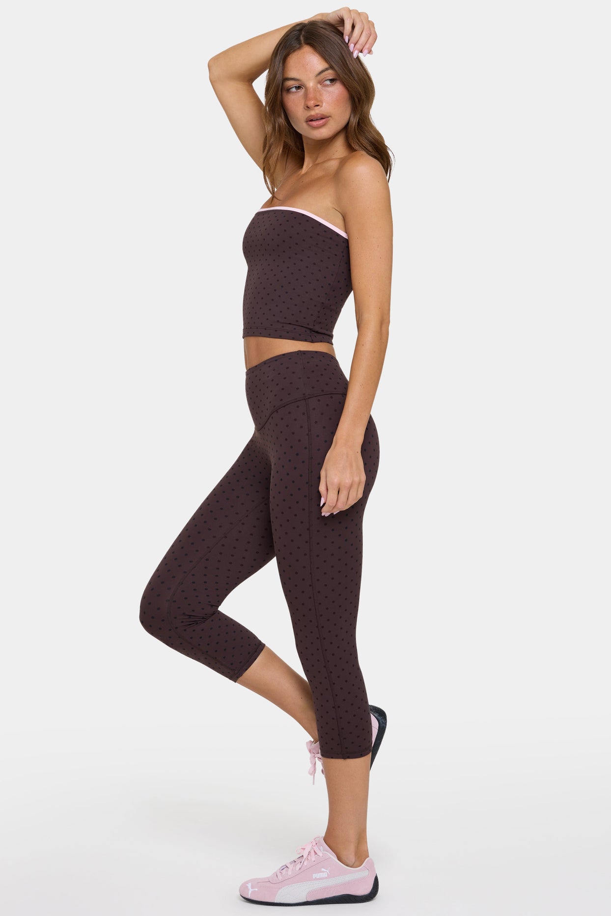 Soft Active Capri Leggings in Choc Chip - 4