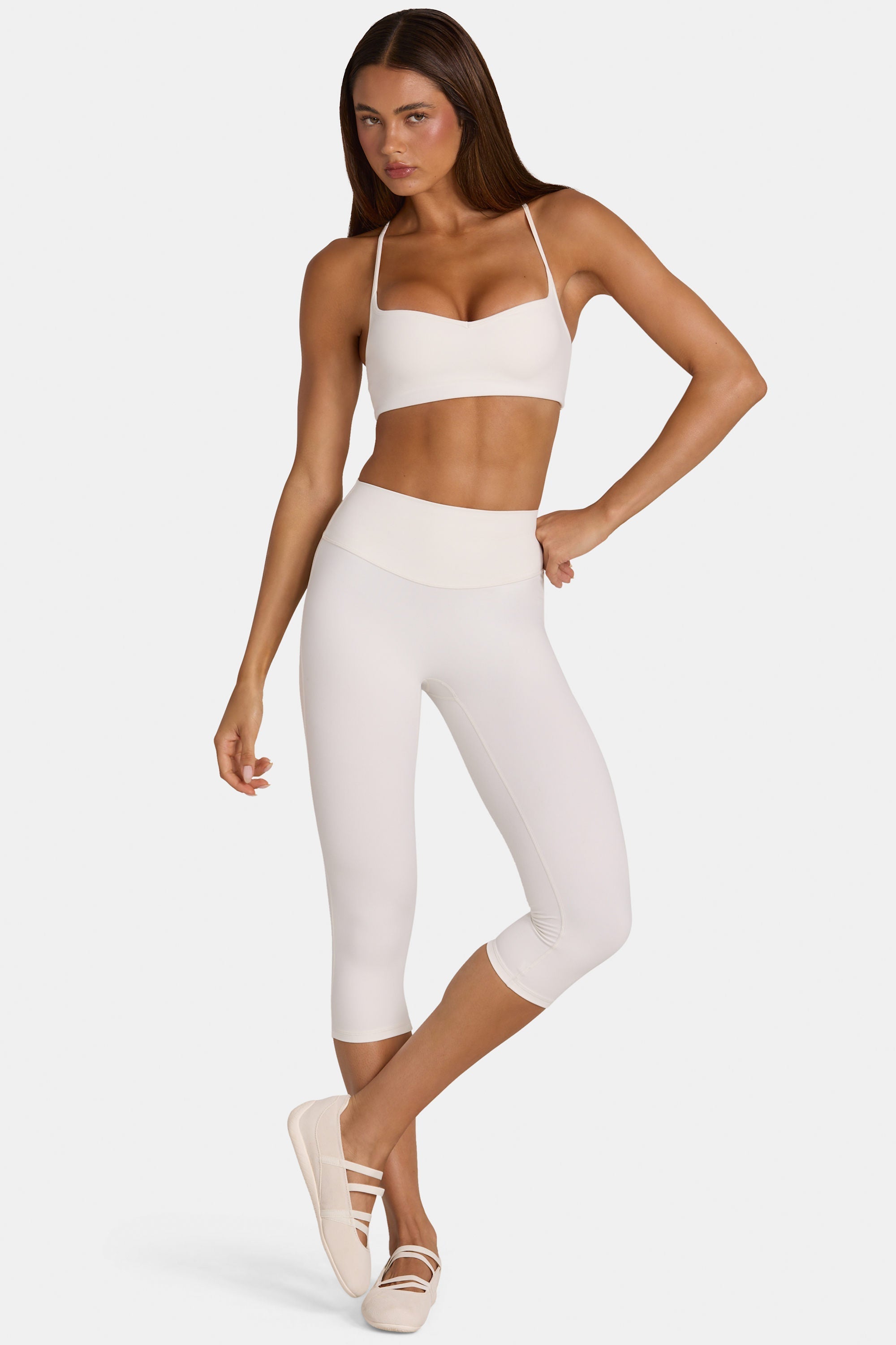 Soft Active Capri Leggings in Coconut