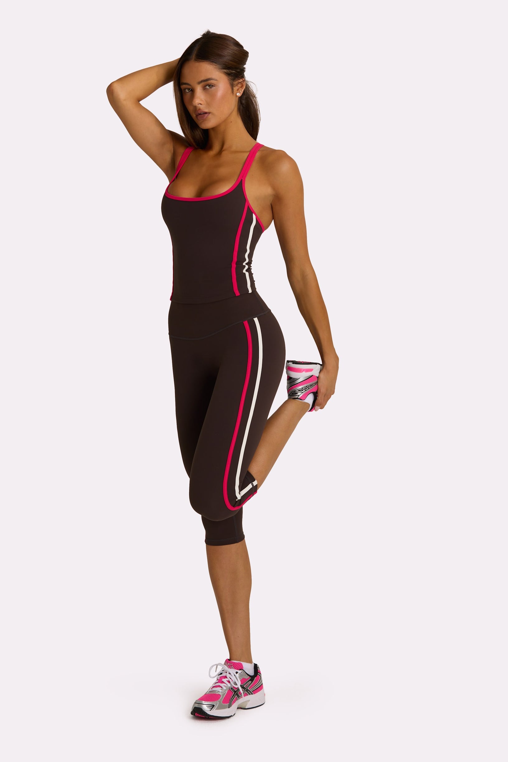 Soft Active Capri Leggings in Truffle - 1