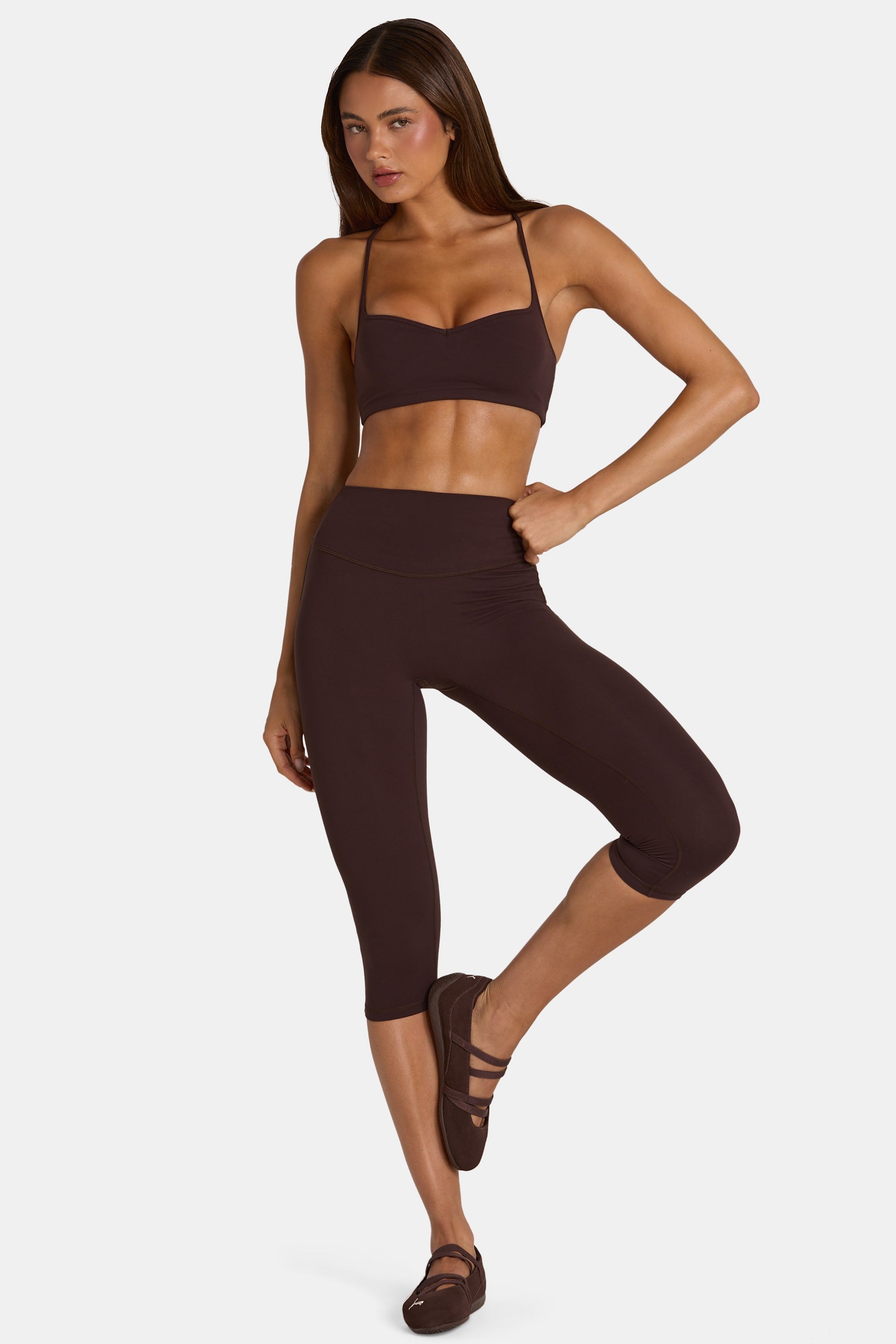 Soft Active Capri Leggings in Espresso
