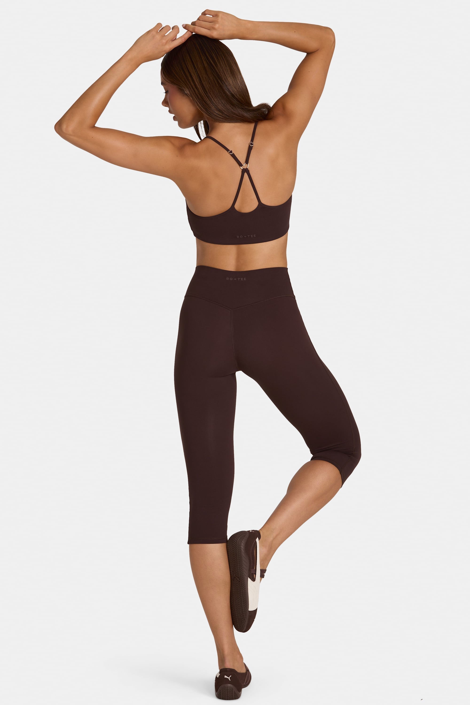 Soft Active Capri Leggings in Espresso - 2