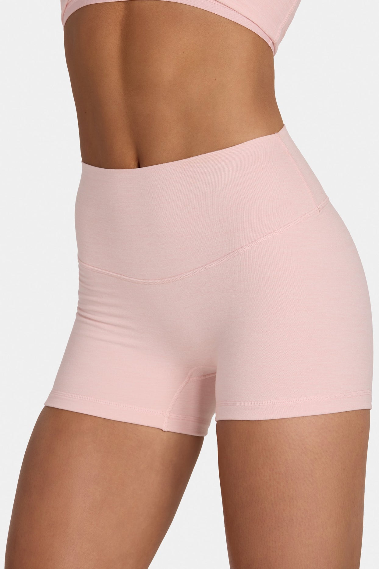 Soft Active Mini Shorts in Blush Marl - 5