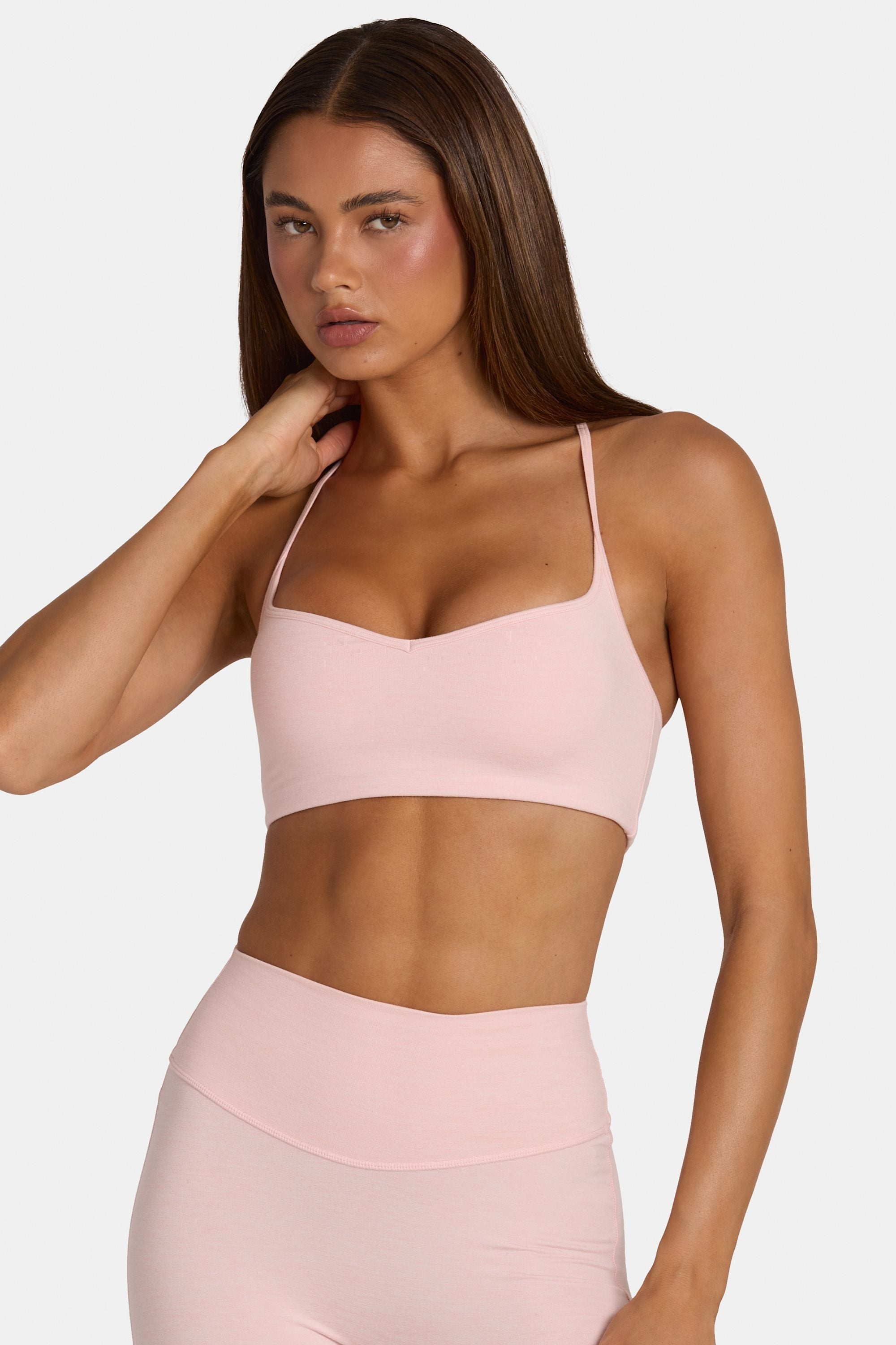 Soft Active Low-Impact Sports Bra in Blush Marl - 1