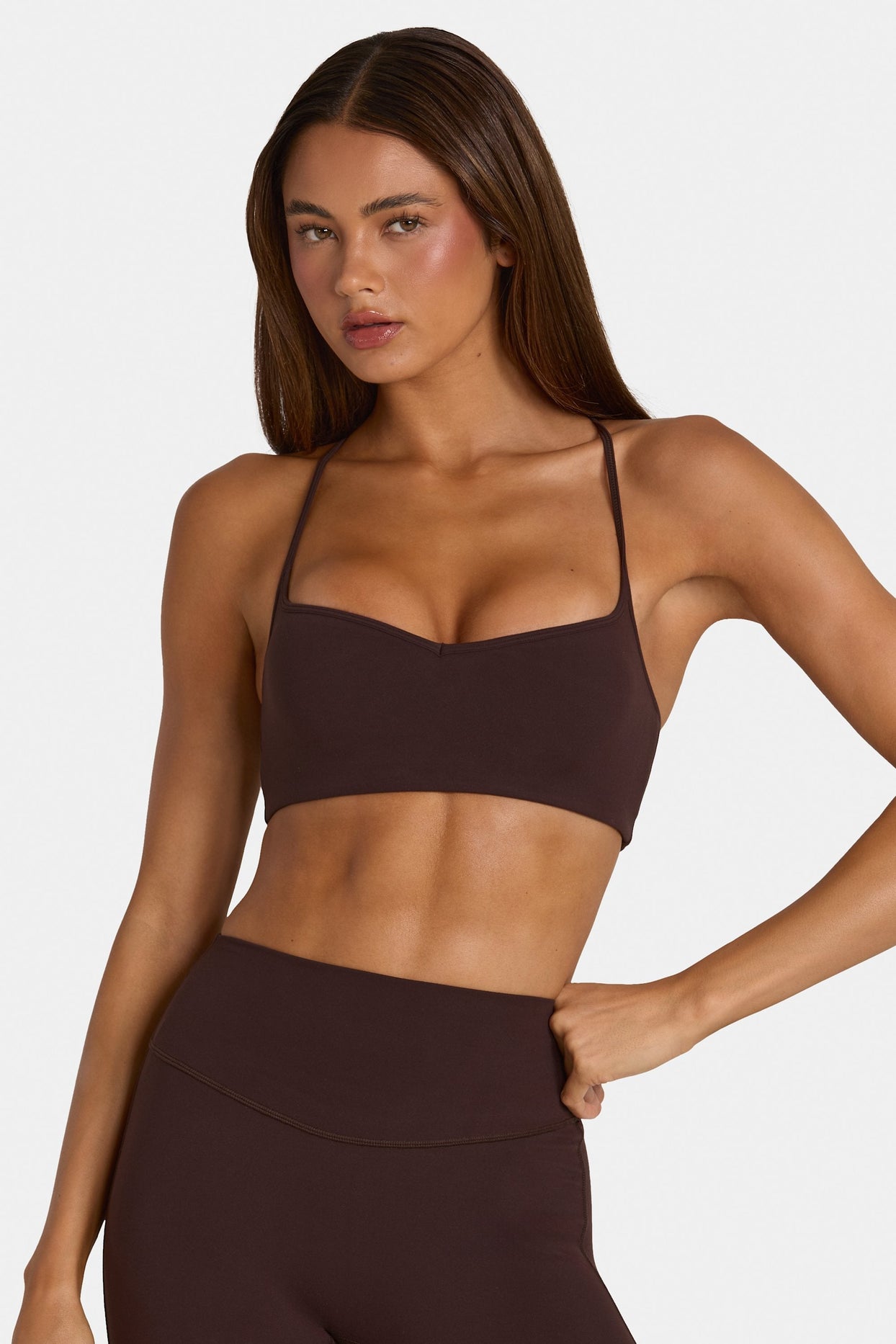 Soft Active Low-Impact Sports Bra in Espresso - 5