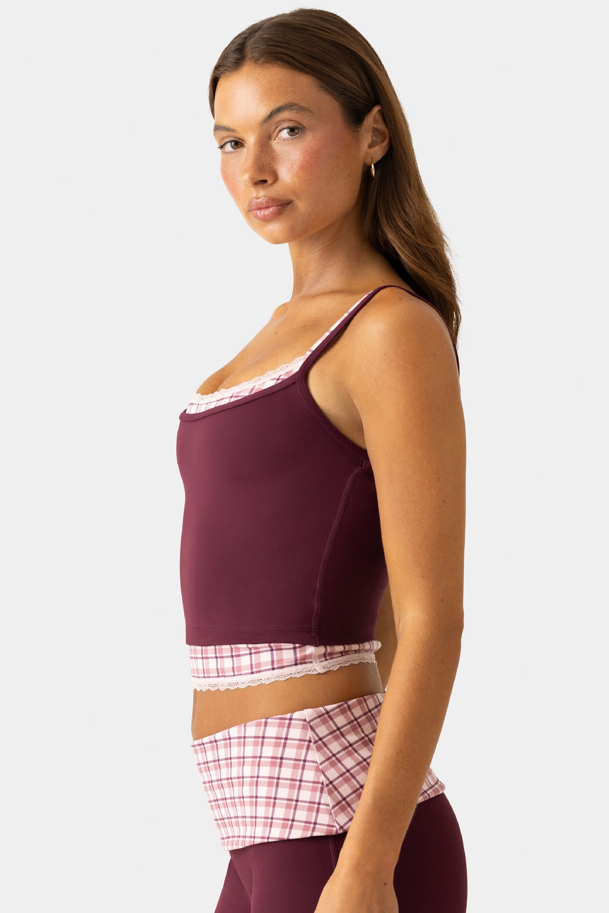 Soft Active Double-Layer Tank Top in Plum