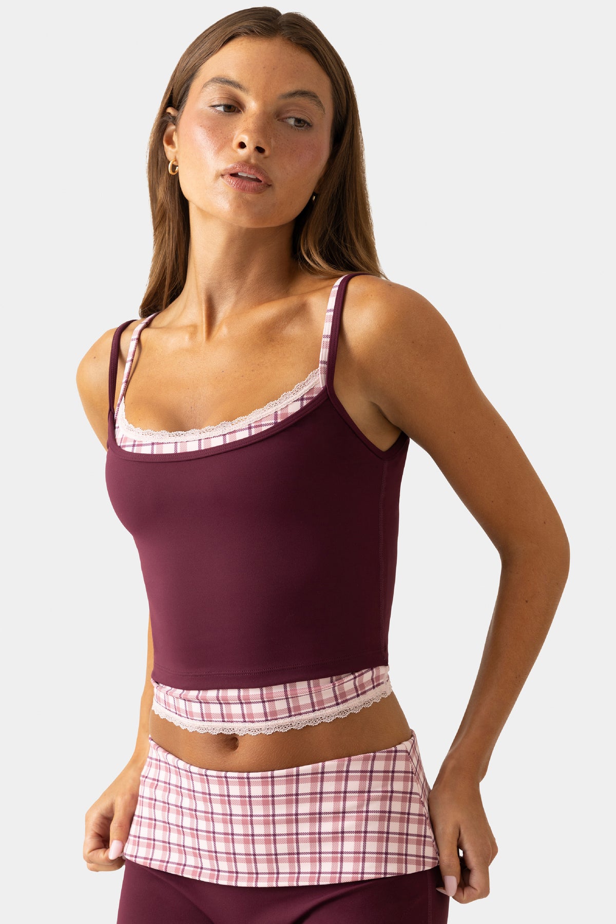 Soft Active Double-Layer Tank Top in Plum