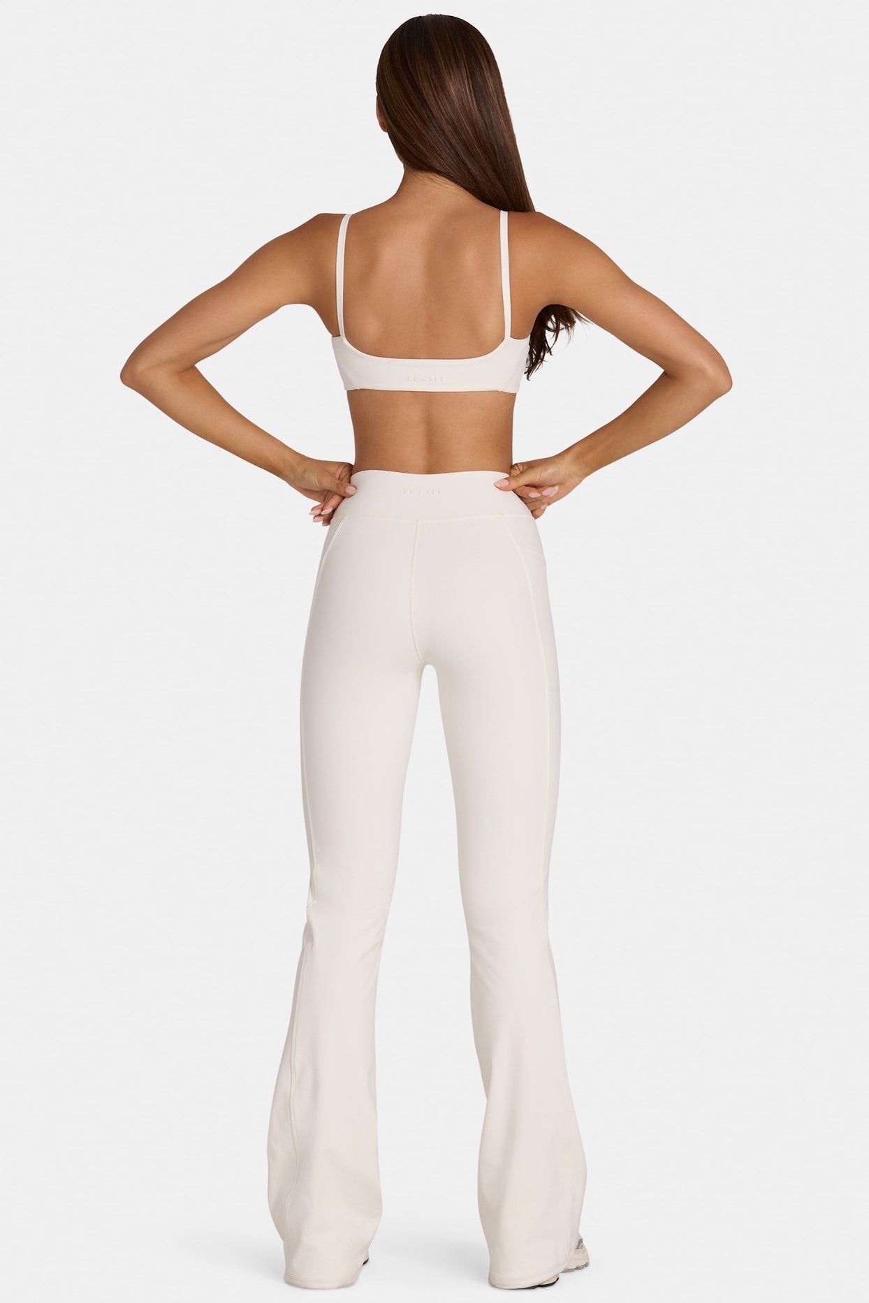 Soft Active V-Waist Flared Leggings in Coconut - 2