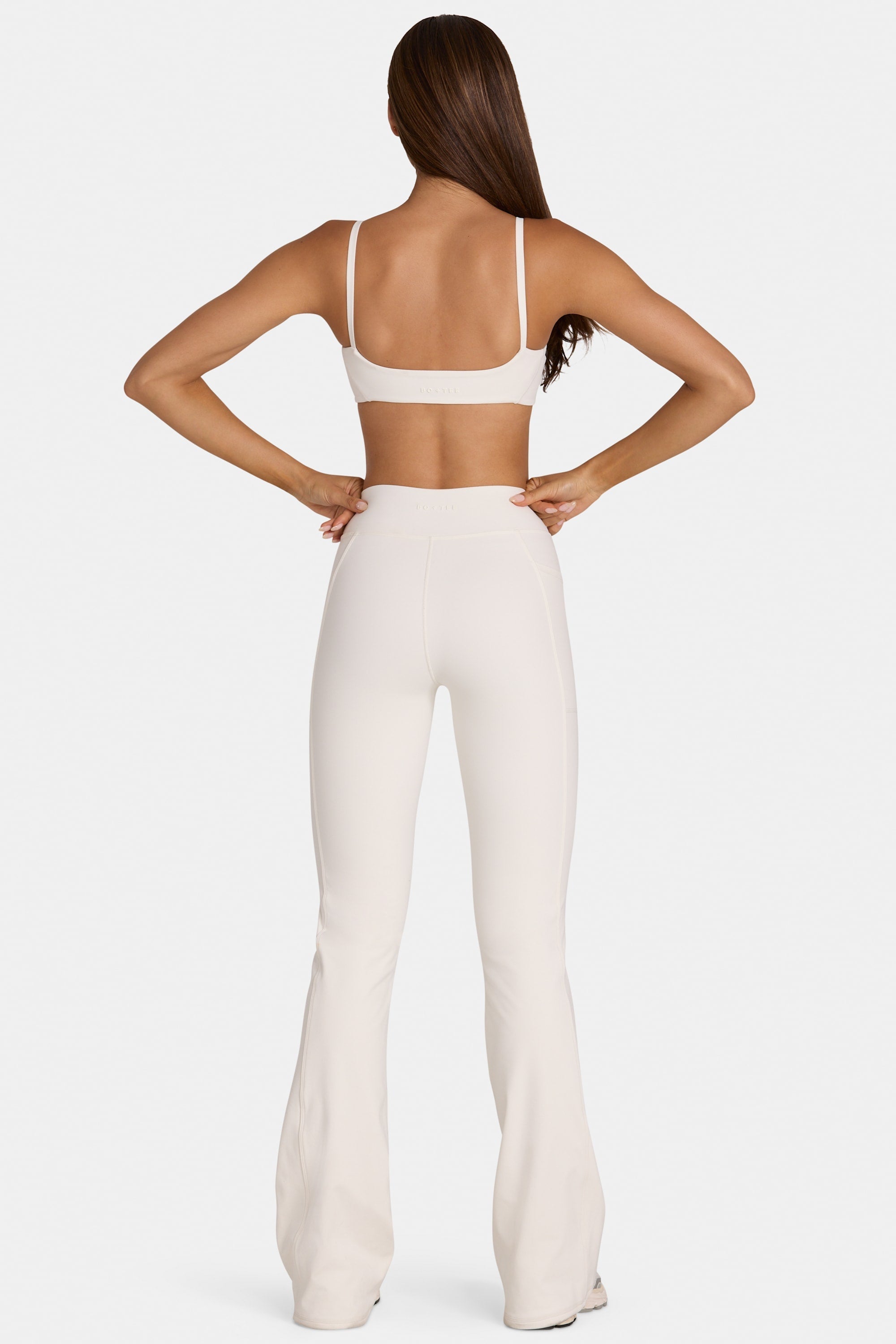 Soft Active V-Waist Flared Leggings in Coconut - 2