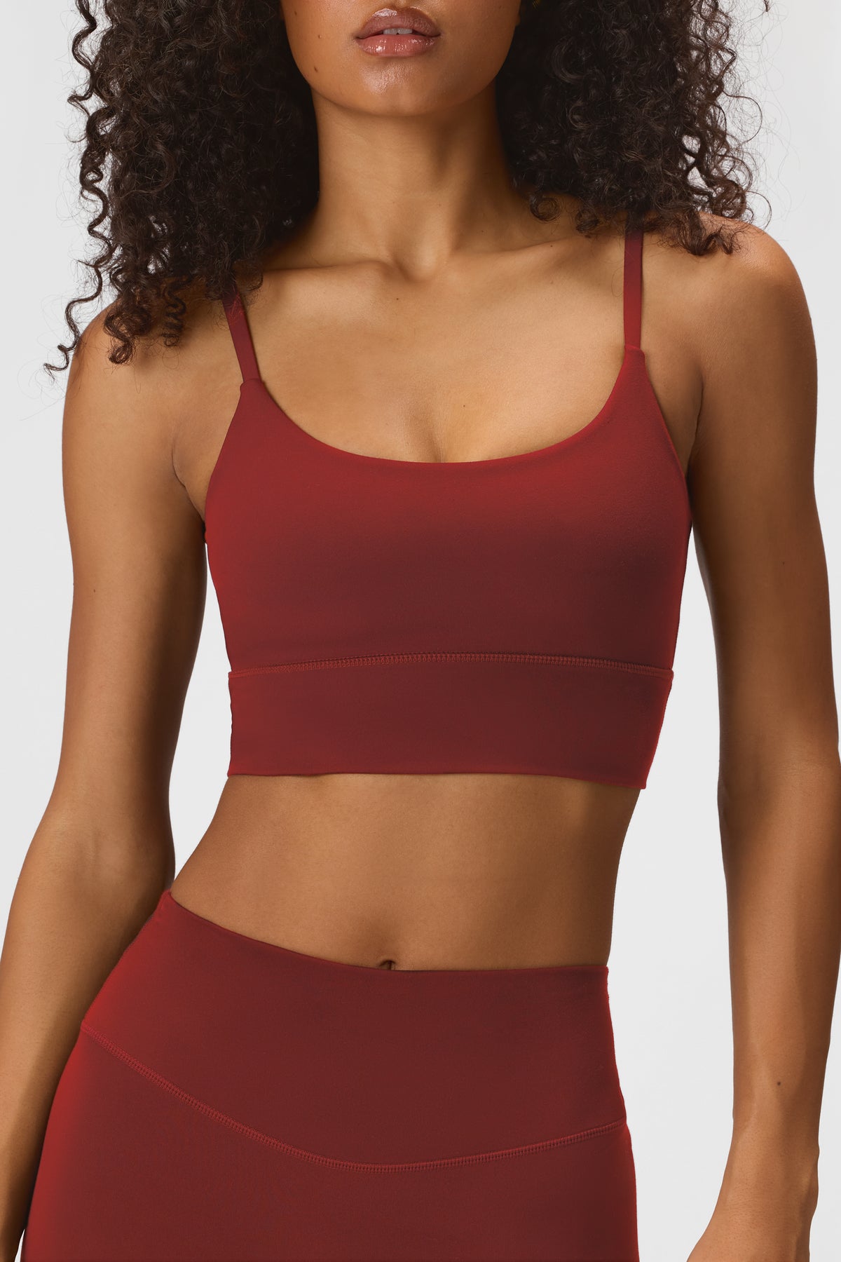 Soft Active High-Impact Sports Bra in Dark Cherry