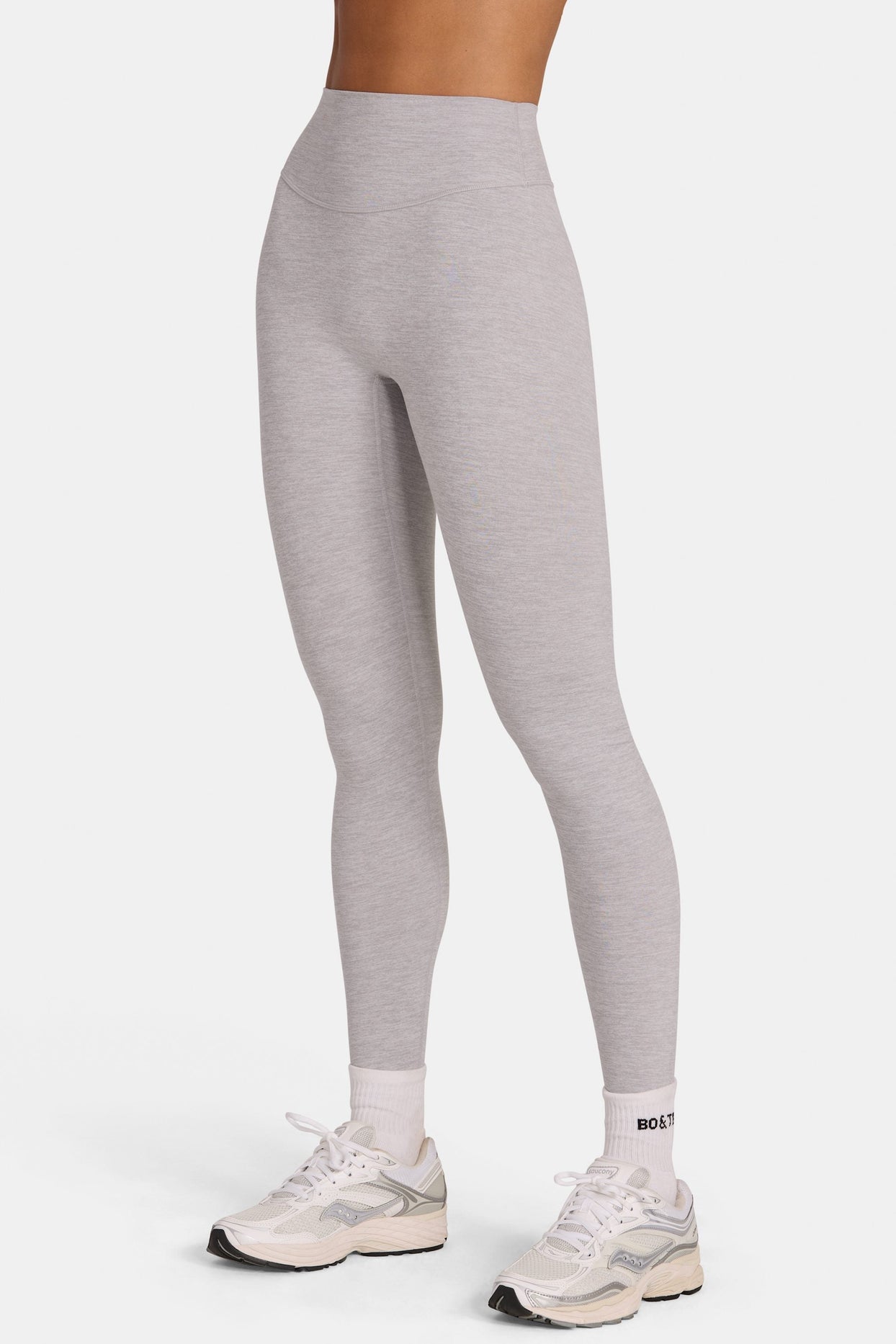 Soft Active Full-Length Leggings in Grey Marl - 4