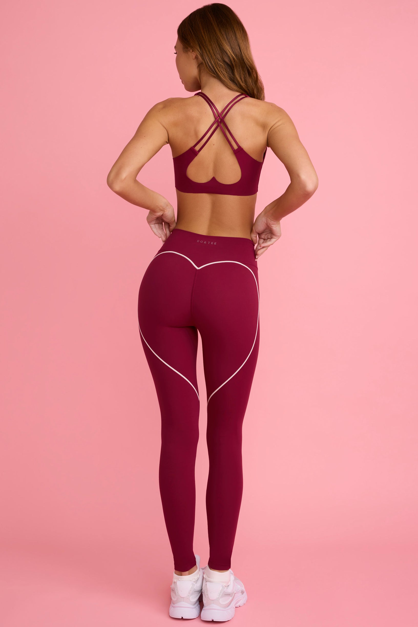 Soft Active Mid-Rise Leggings in Cherry - 2