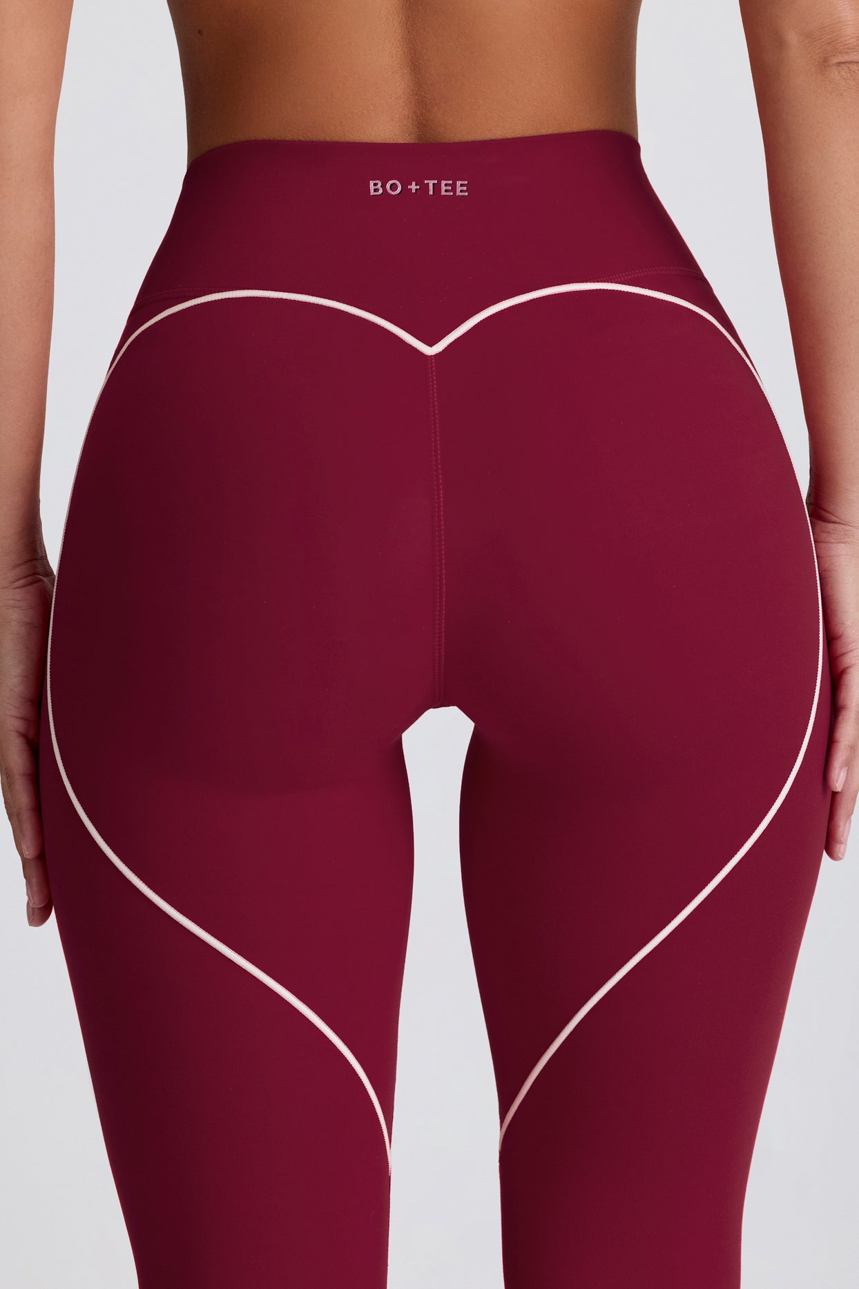 Soft Active Mid-Rise Leggings in Burgundy