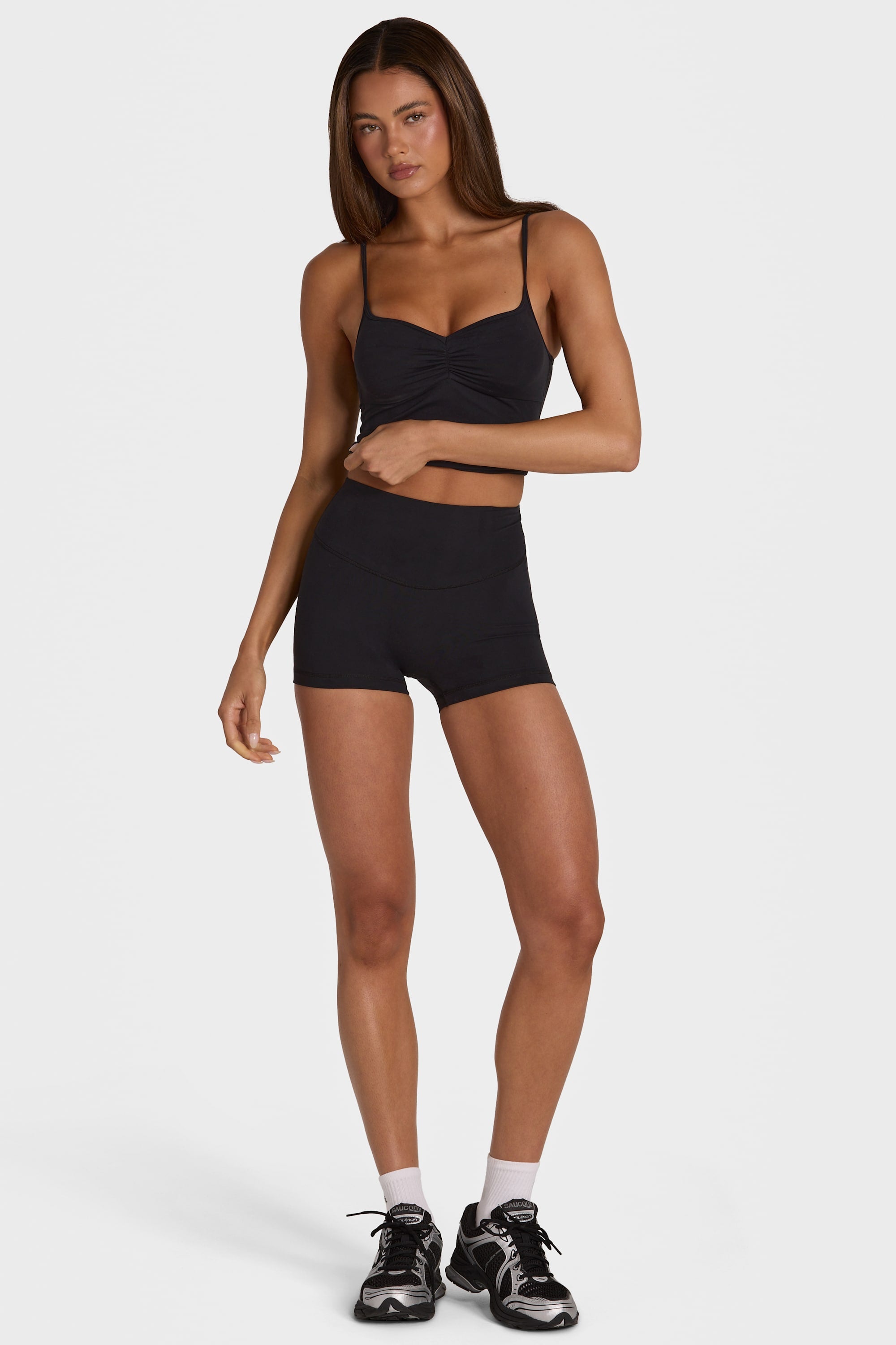 Soft Active Mini Shorts in Black