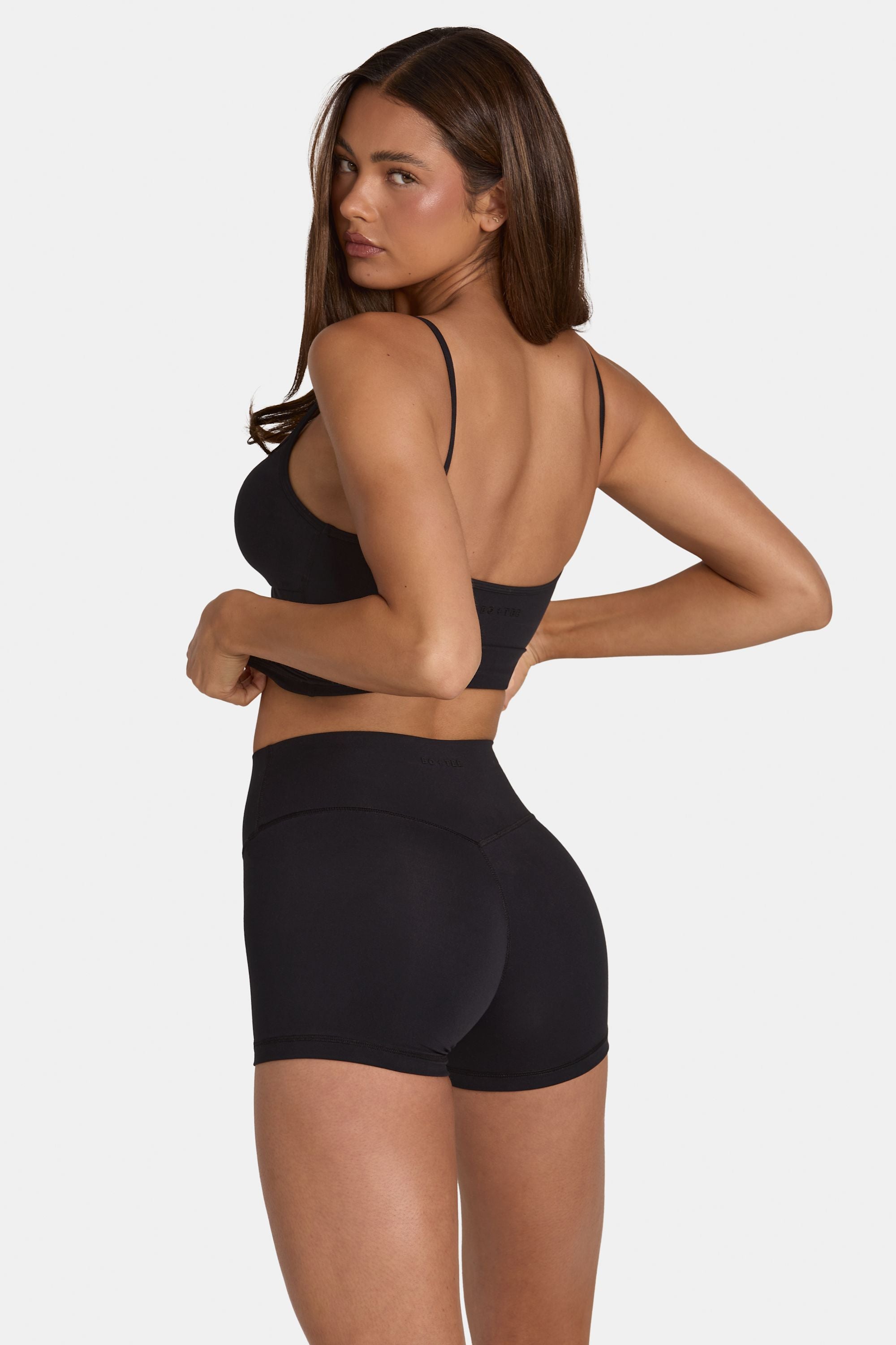 Soft Active Mini Shorts in Black