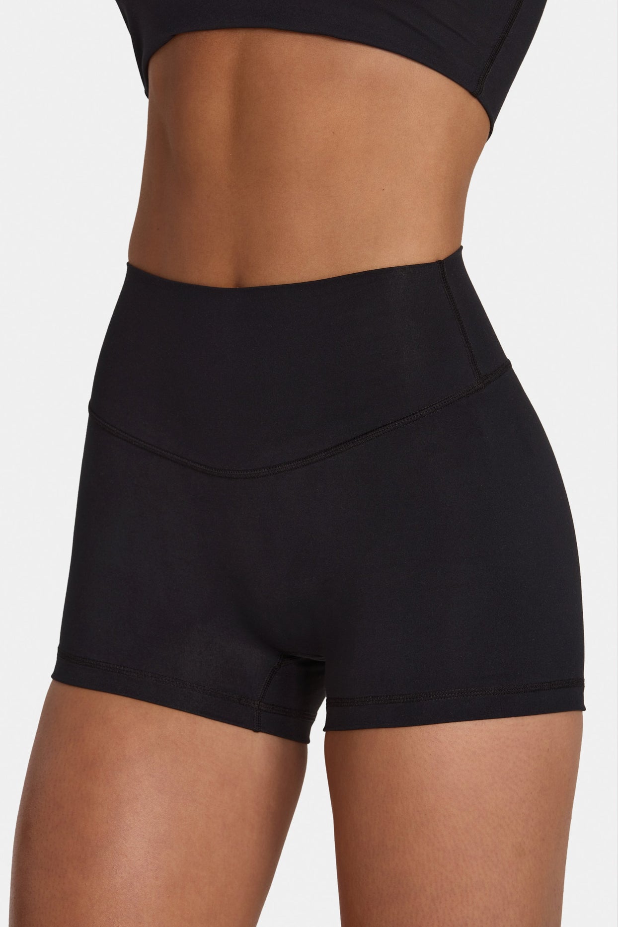 Soft Active Mini Shorts in Black - 4