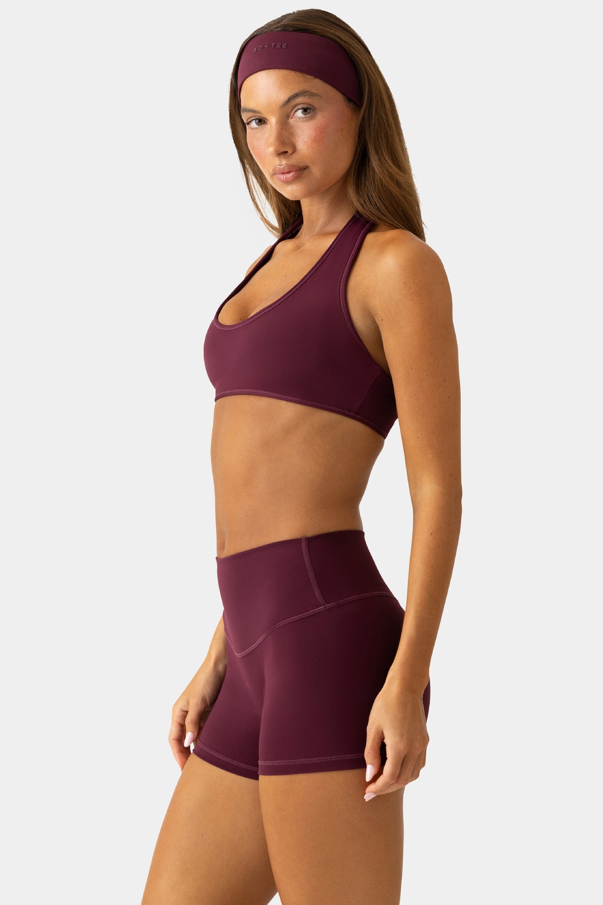 Soft Active Mini Shorts in Plum