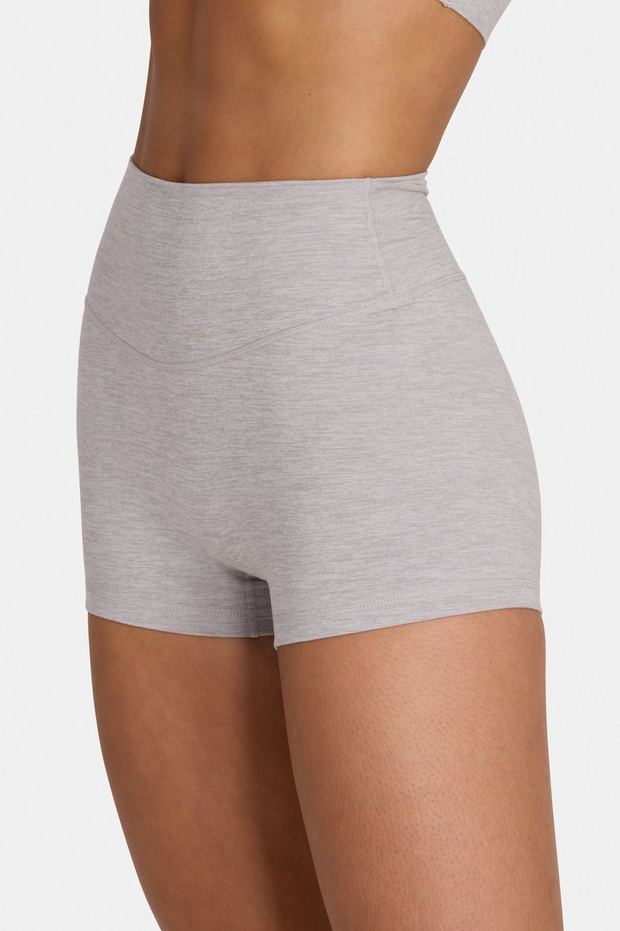 Soft Active Mini Shorts in Grey Marl - 4