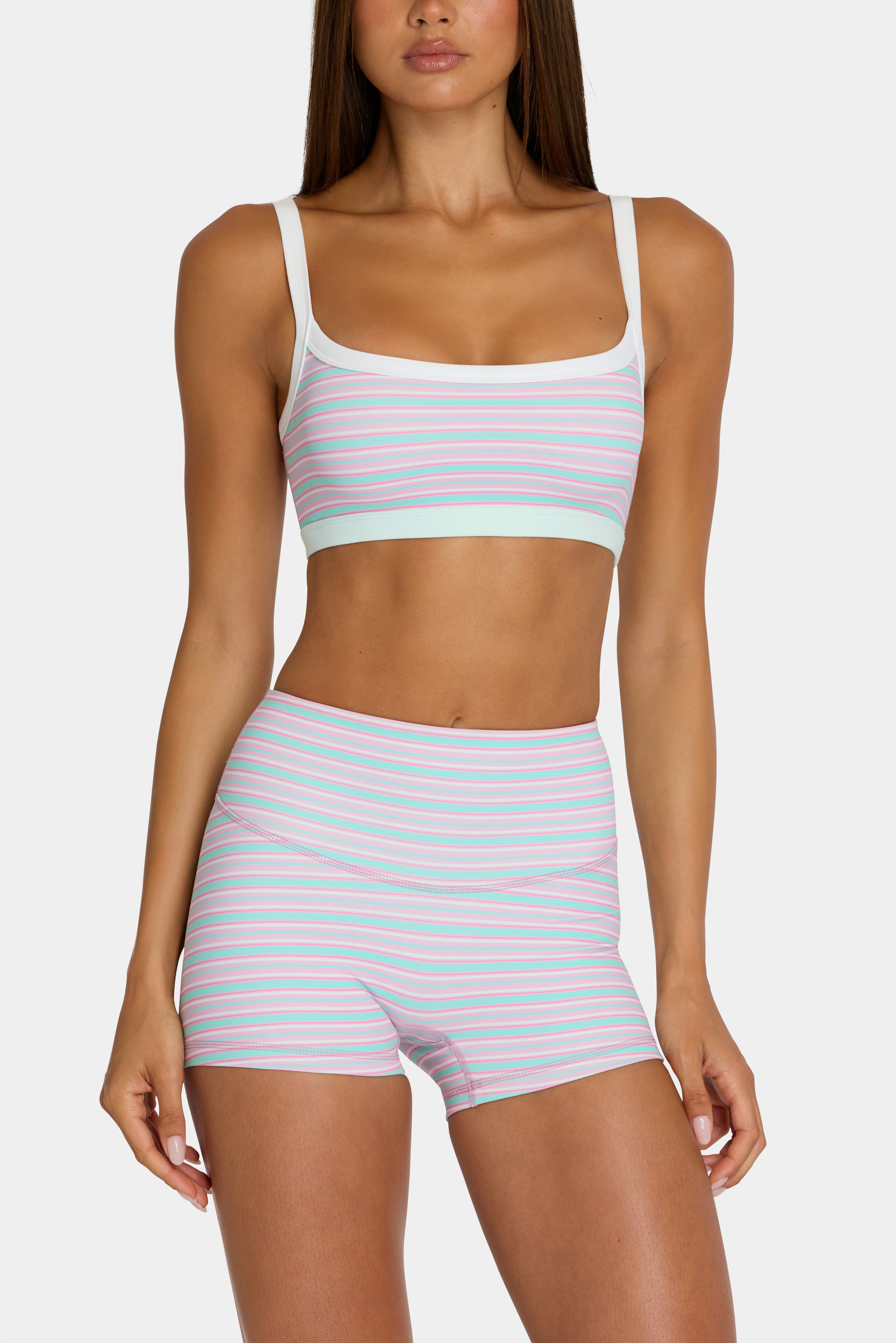 Soft Active Reversible Sports Bra in Multi Stripe - 2