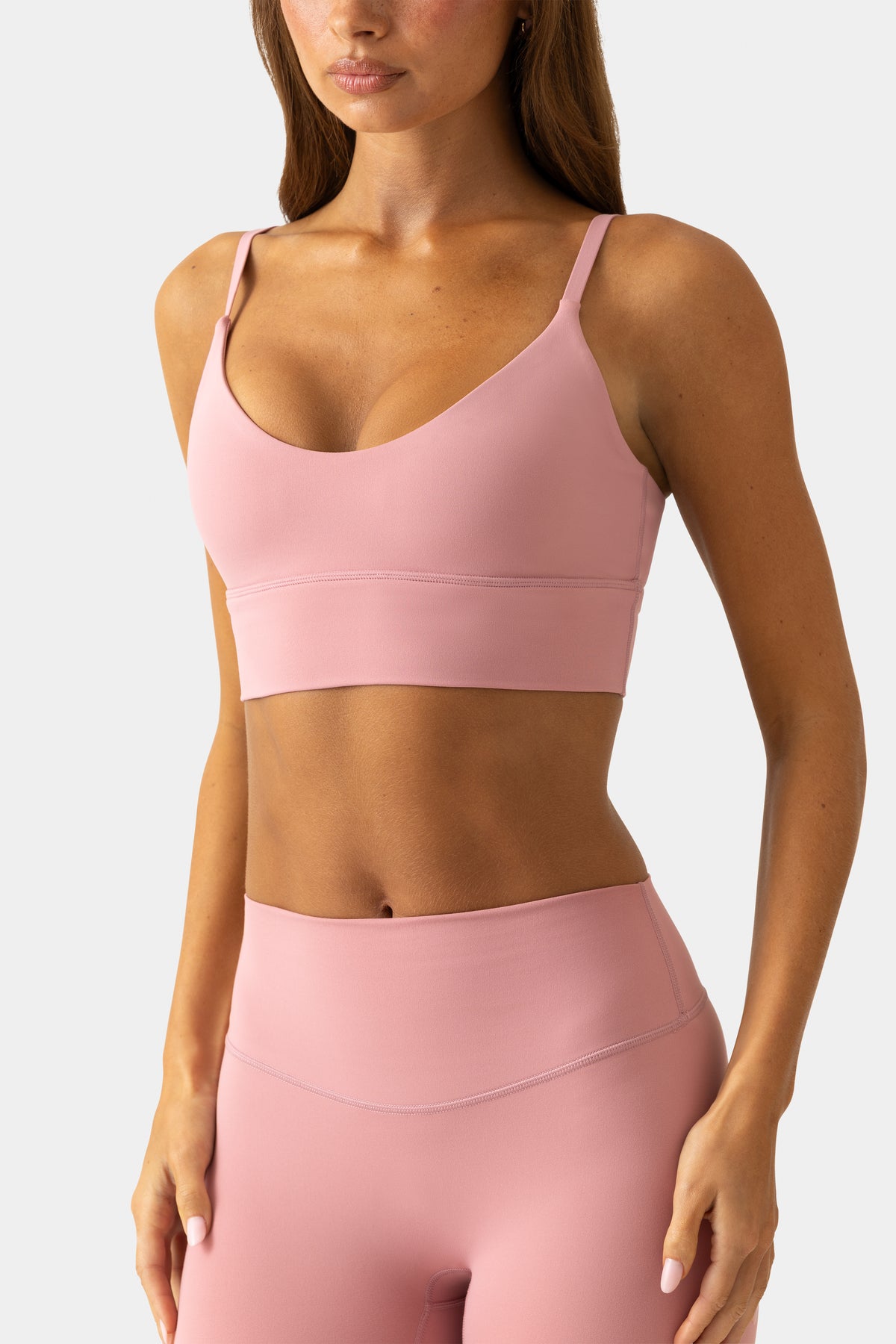 Soft Active Scoop-Neck Sports Bra in Berry