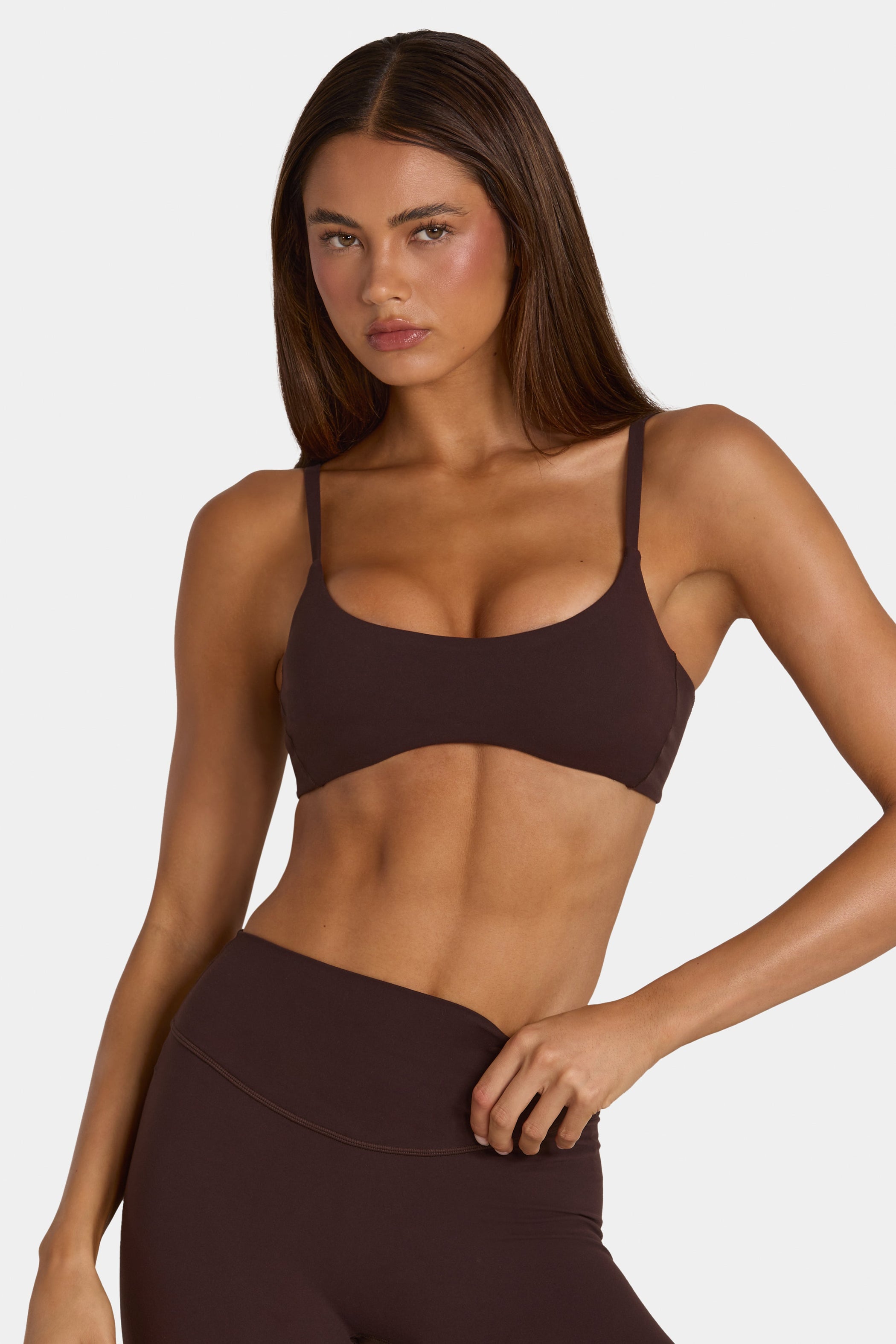 Soft Active Low-Impact Sports Bra in Espresso - 1