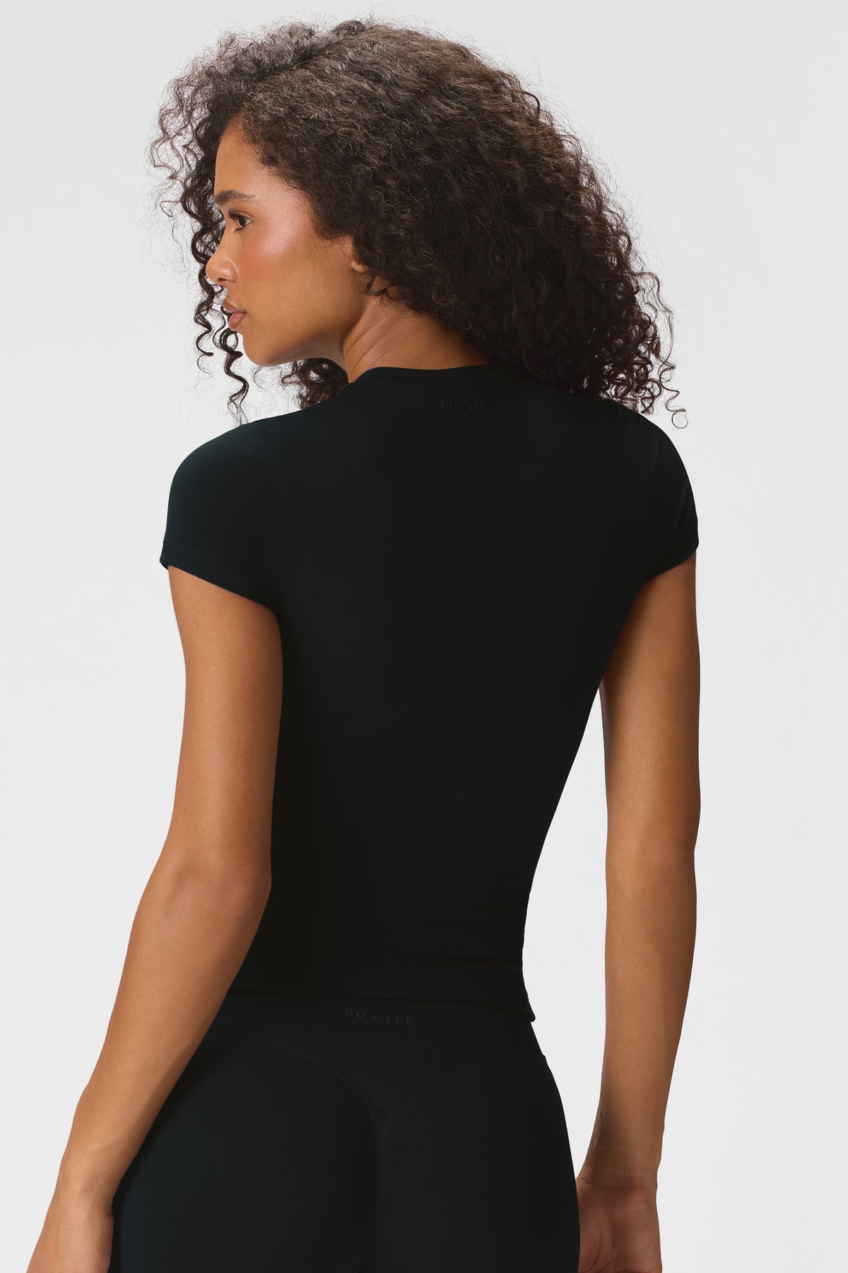 Soft Active Short Sleeve Top in Black