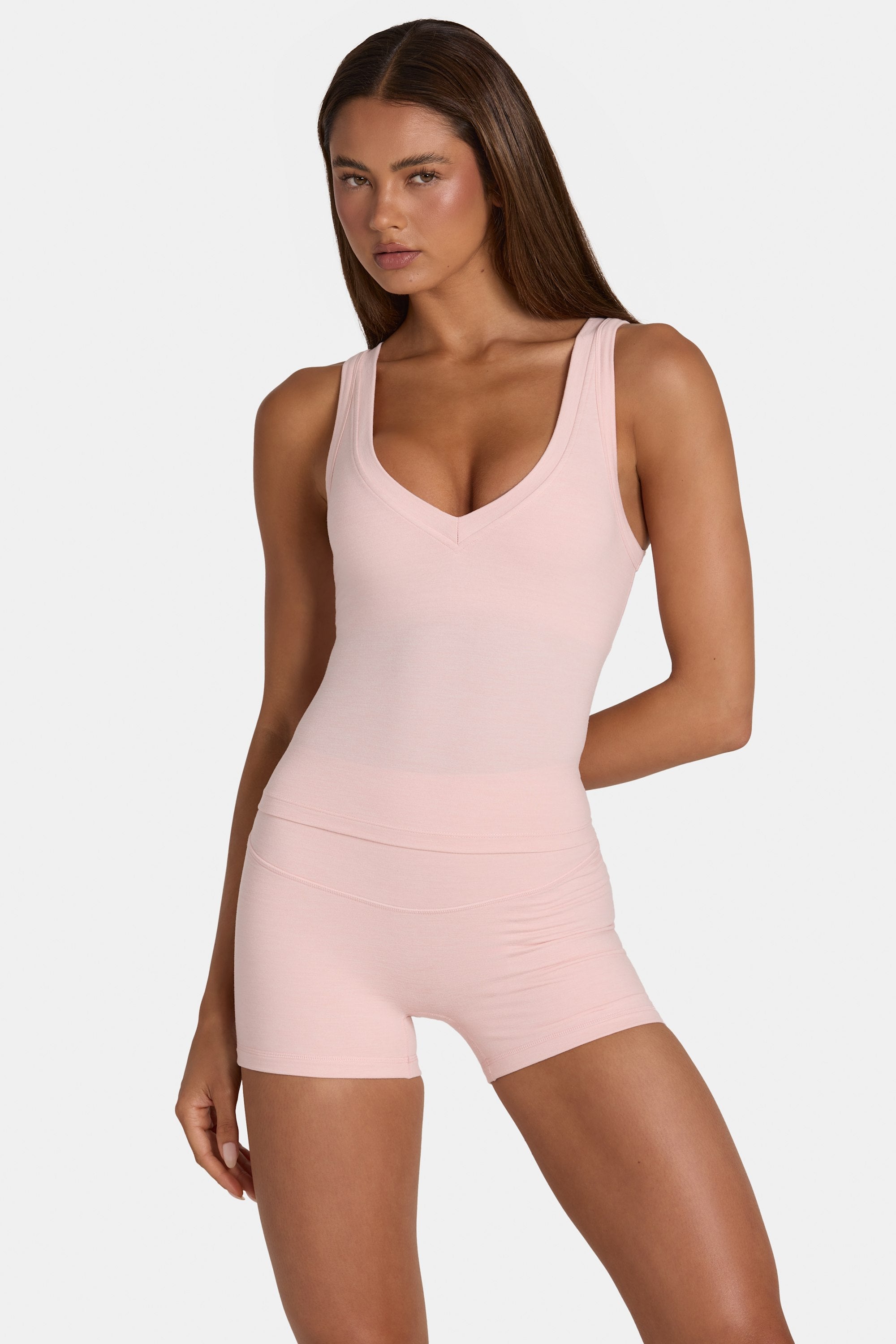 Soft Active Tank Top in Blush Marl - 1