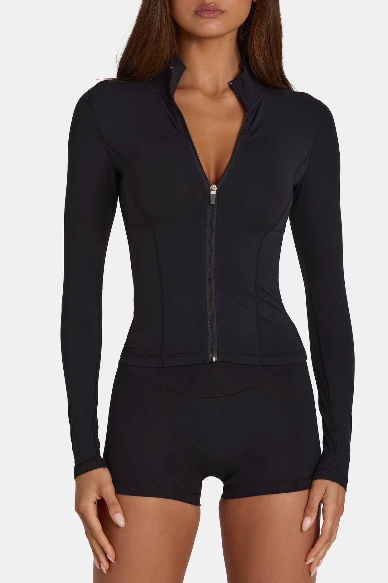 Soft Active Zip-Up Jacket in Black - 4