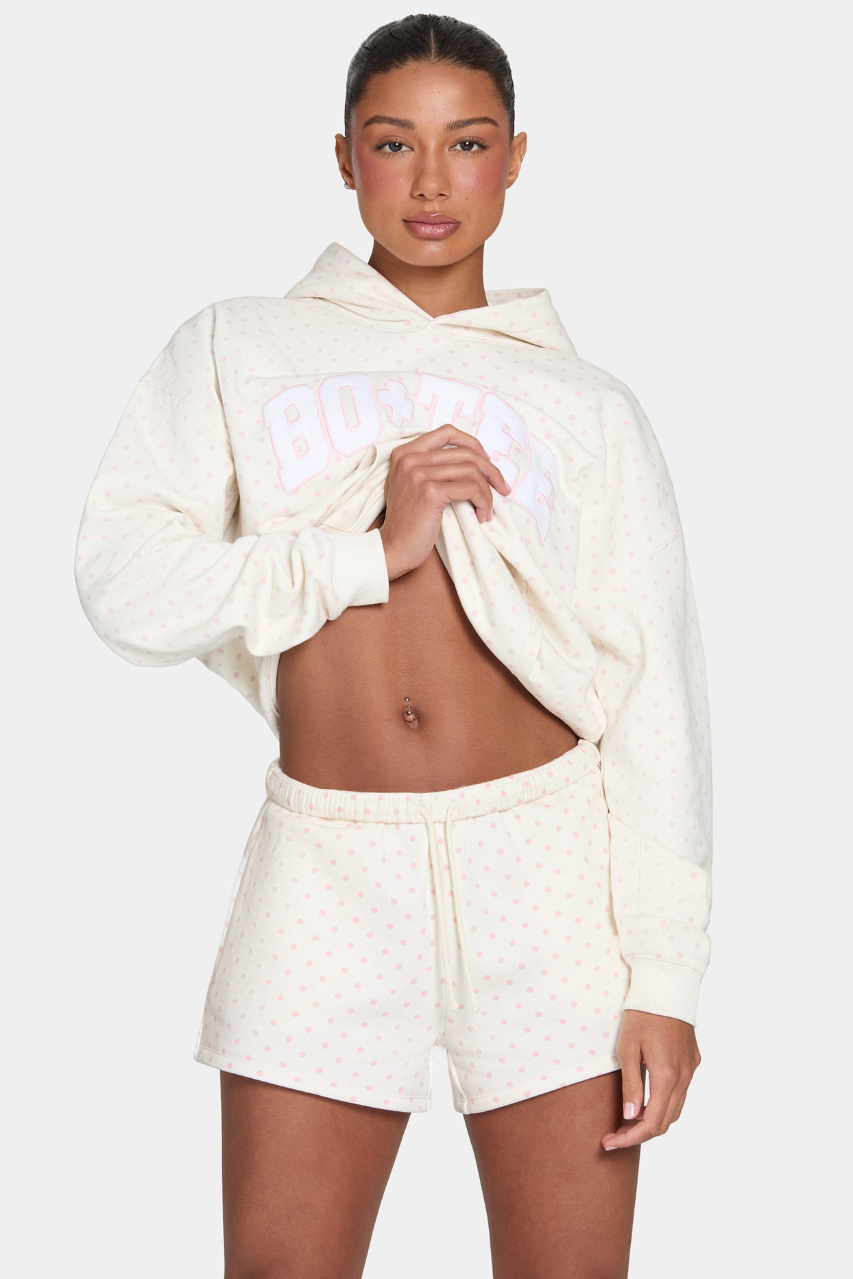 Sweat Shorts in Blush Polka Dot - 4