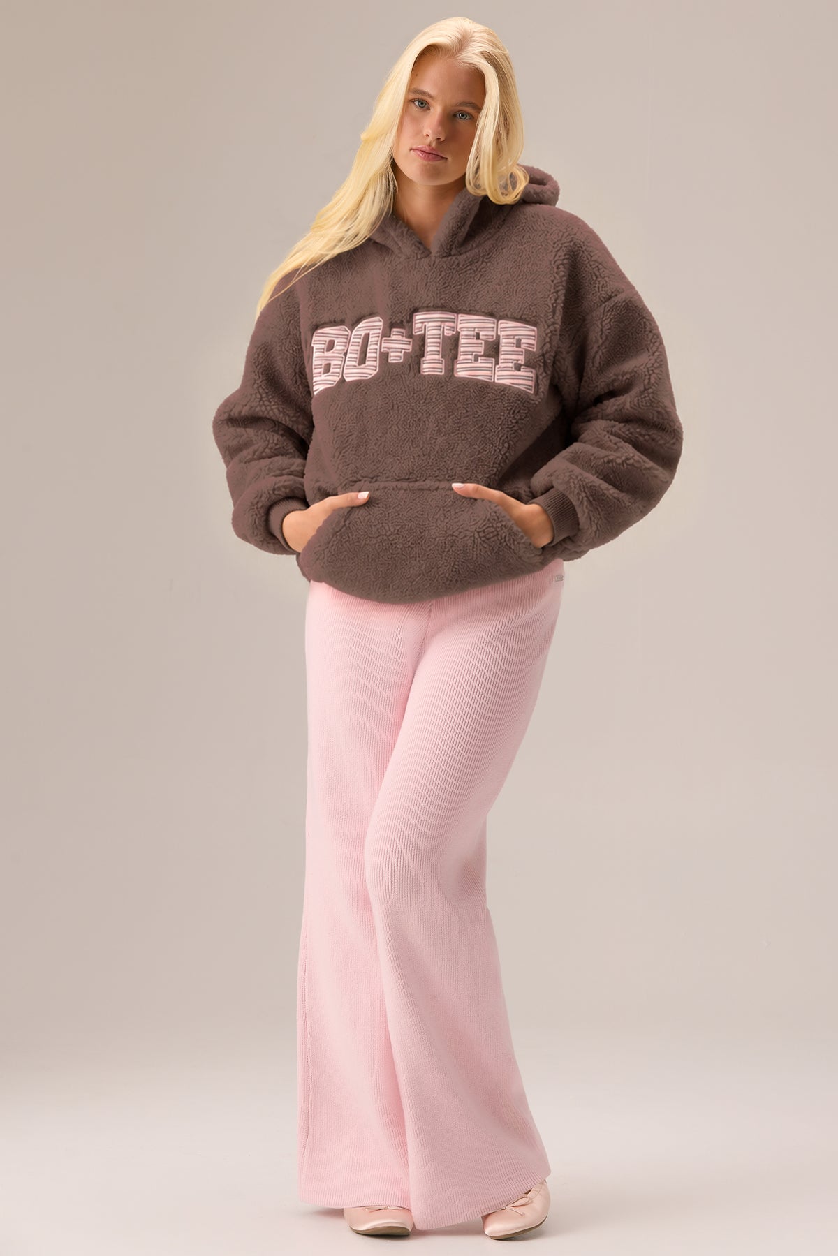 Teddy Fleece Hoodie  in Chestnut