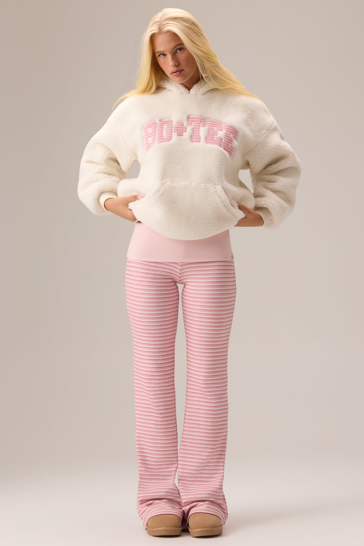 Teddy Fleece Hoodie  in Vanilla
