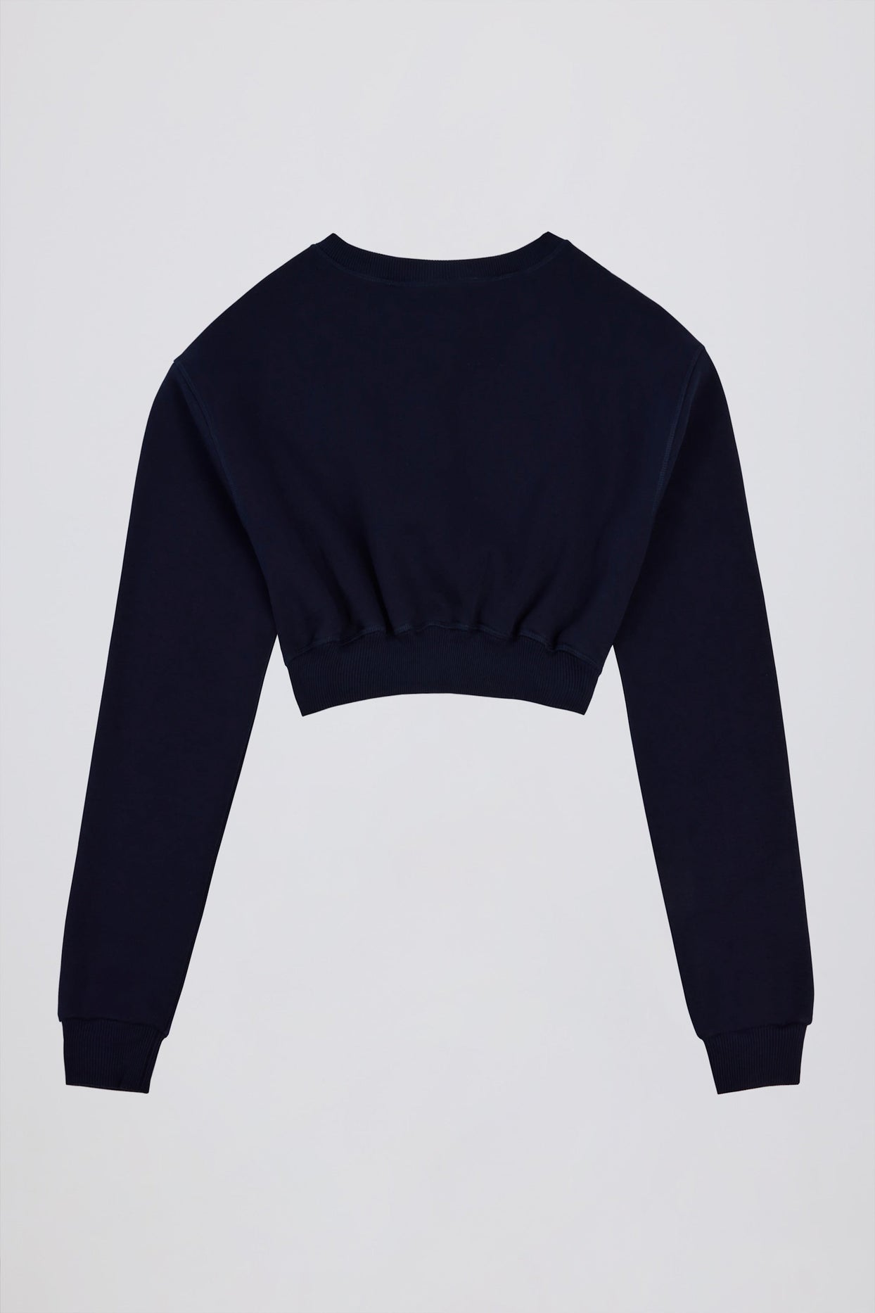 Button-Up Cropped Cardigan in Classic Navy