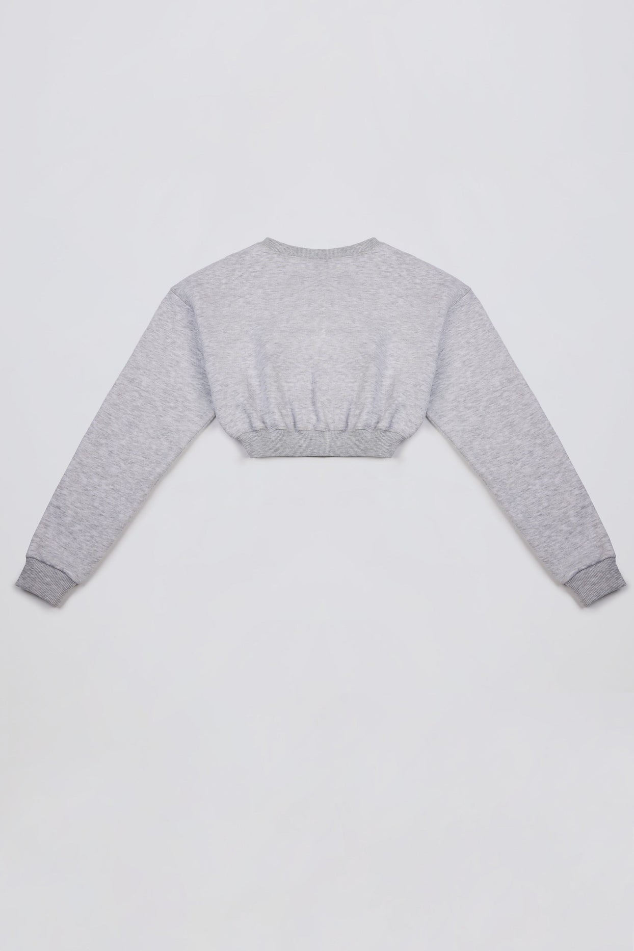 Button-Up Cropped Cardigan in Grey Marl